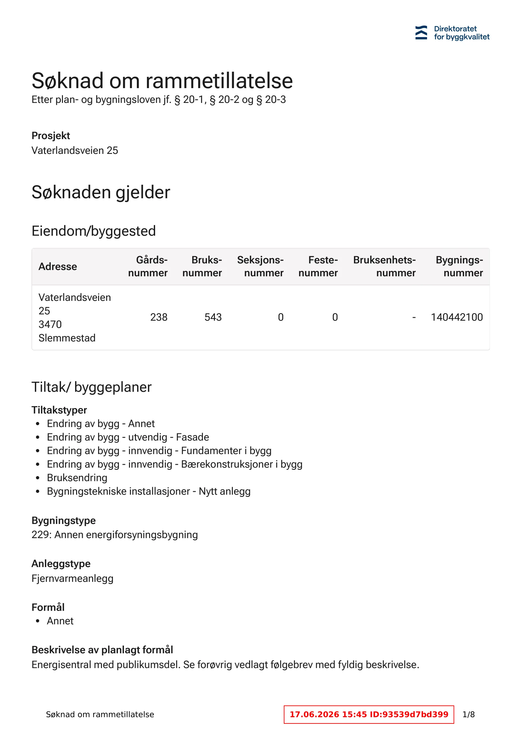 Søknad om rammetillatelse