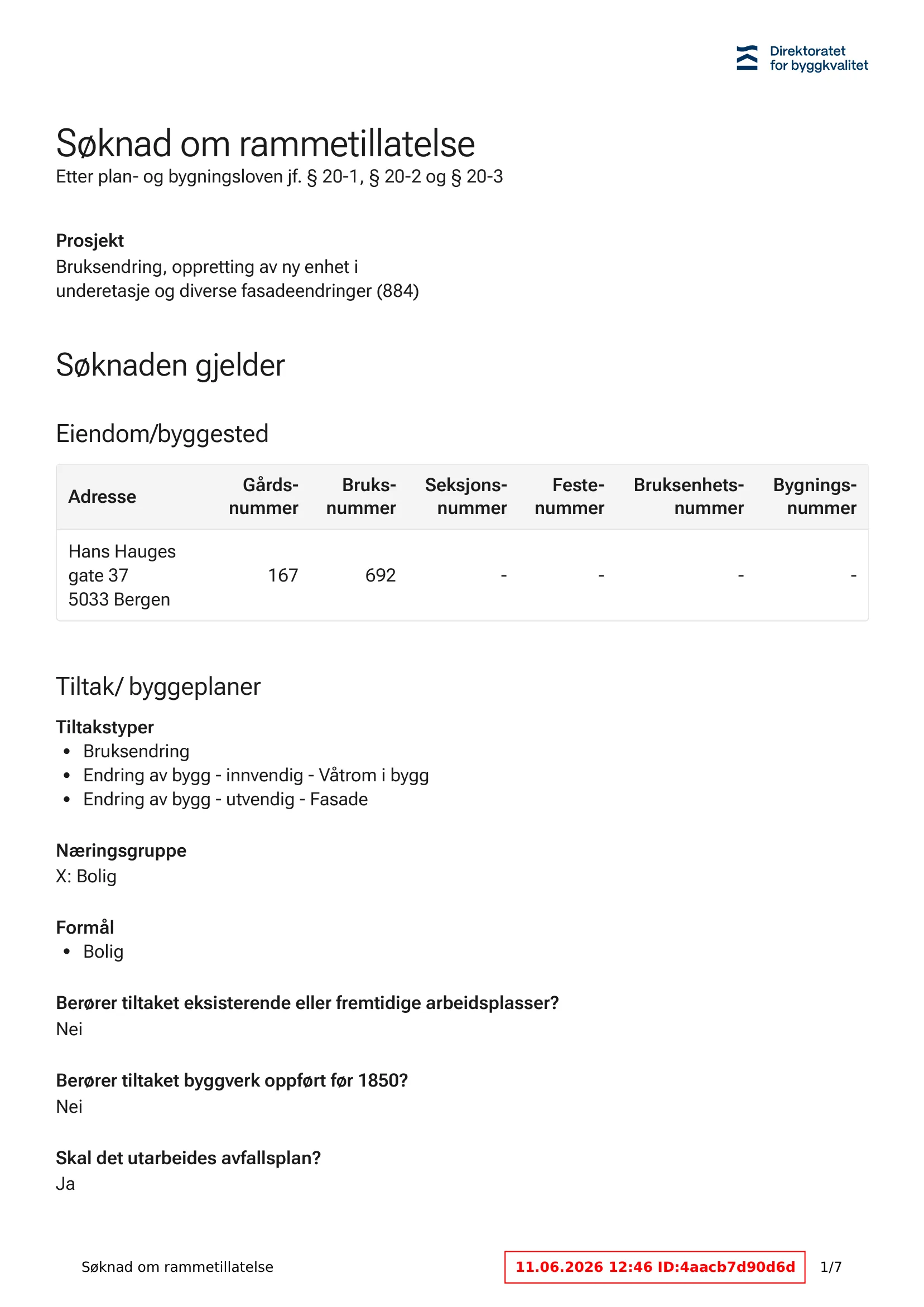 Søknad om rammetillatelse