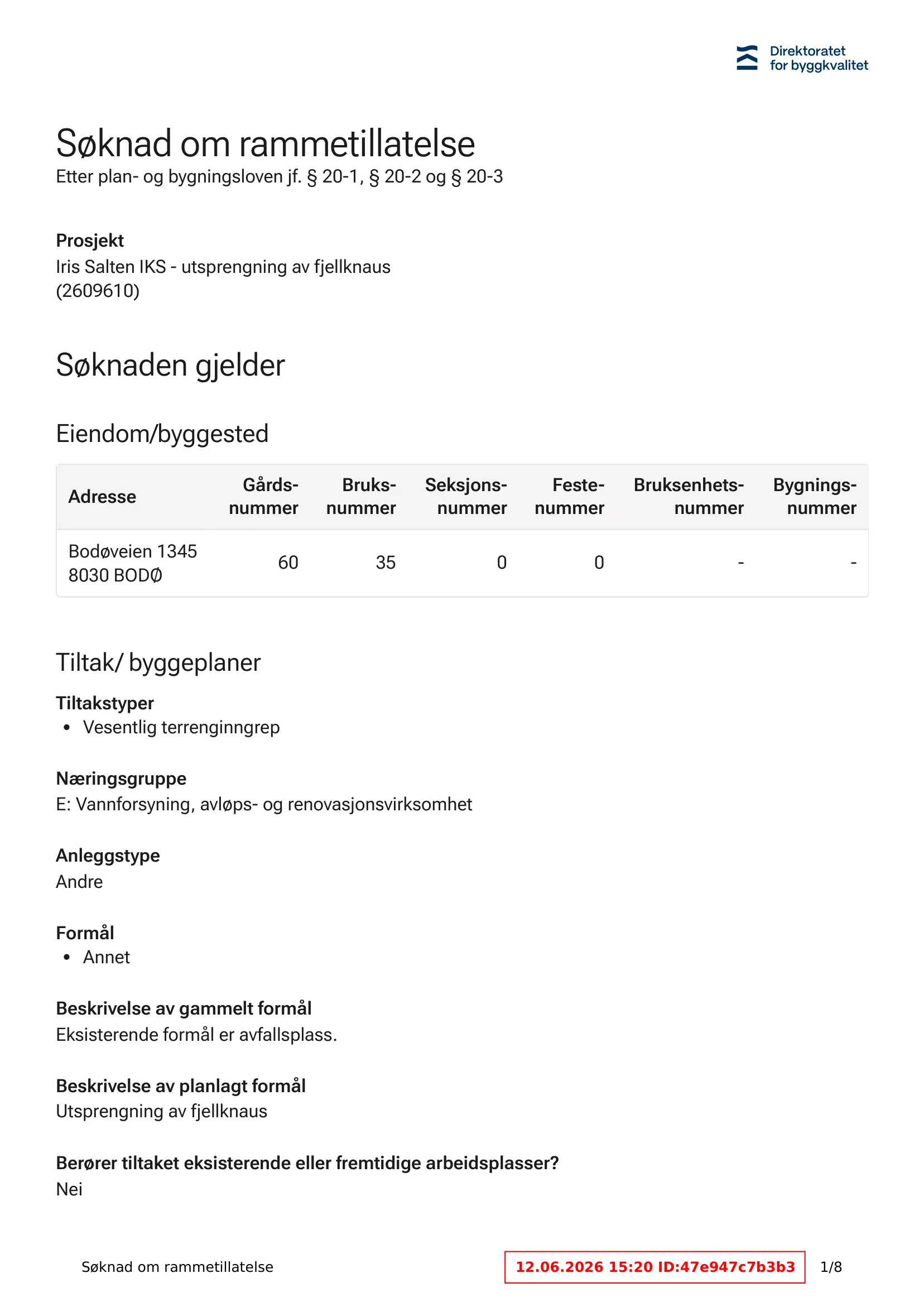 Søknad om rammetillatelse