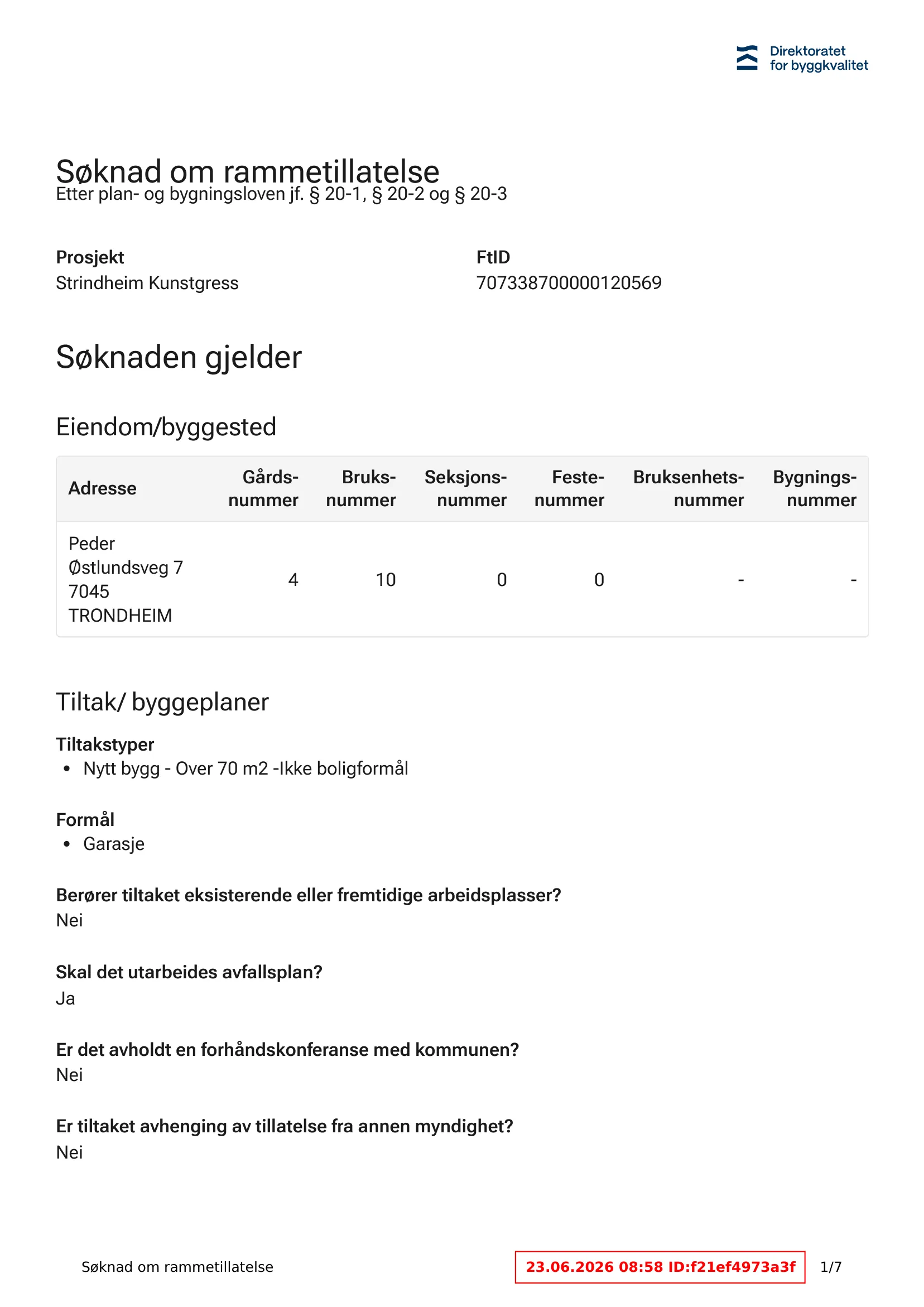 Søknad om rammetillatelse