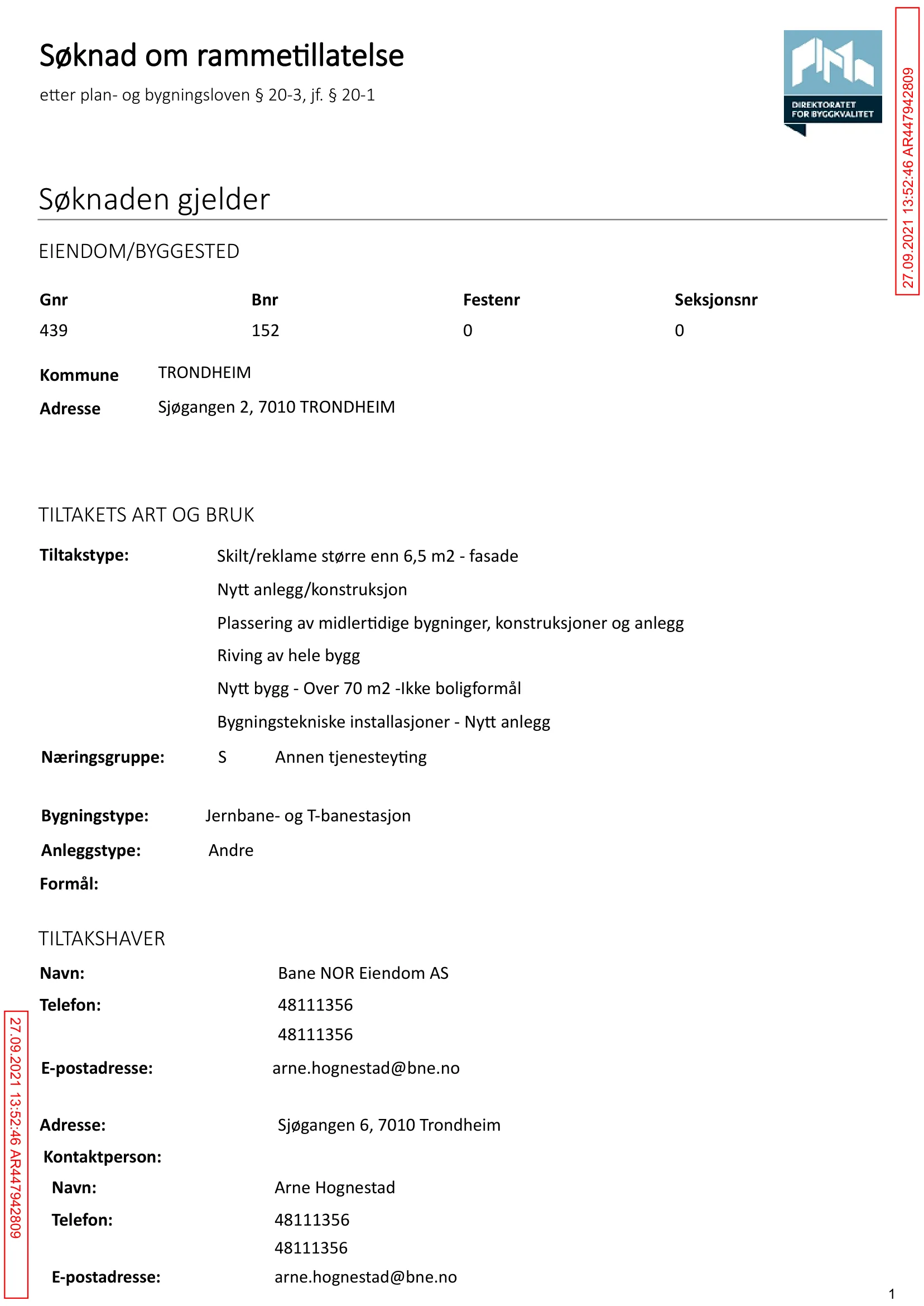 Søknad om rammetillatelse