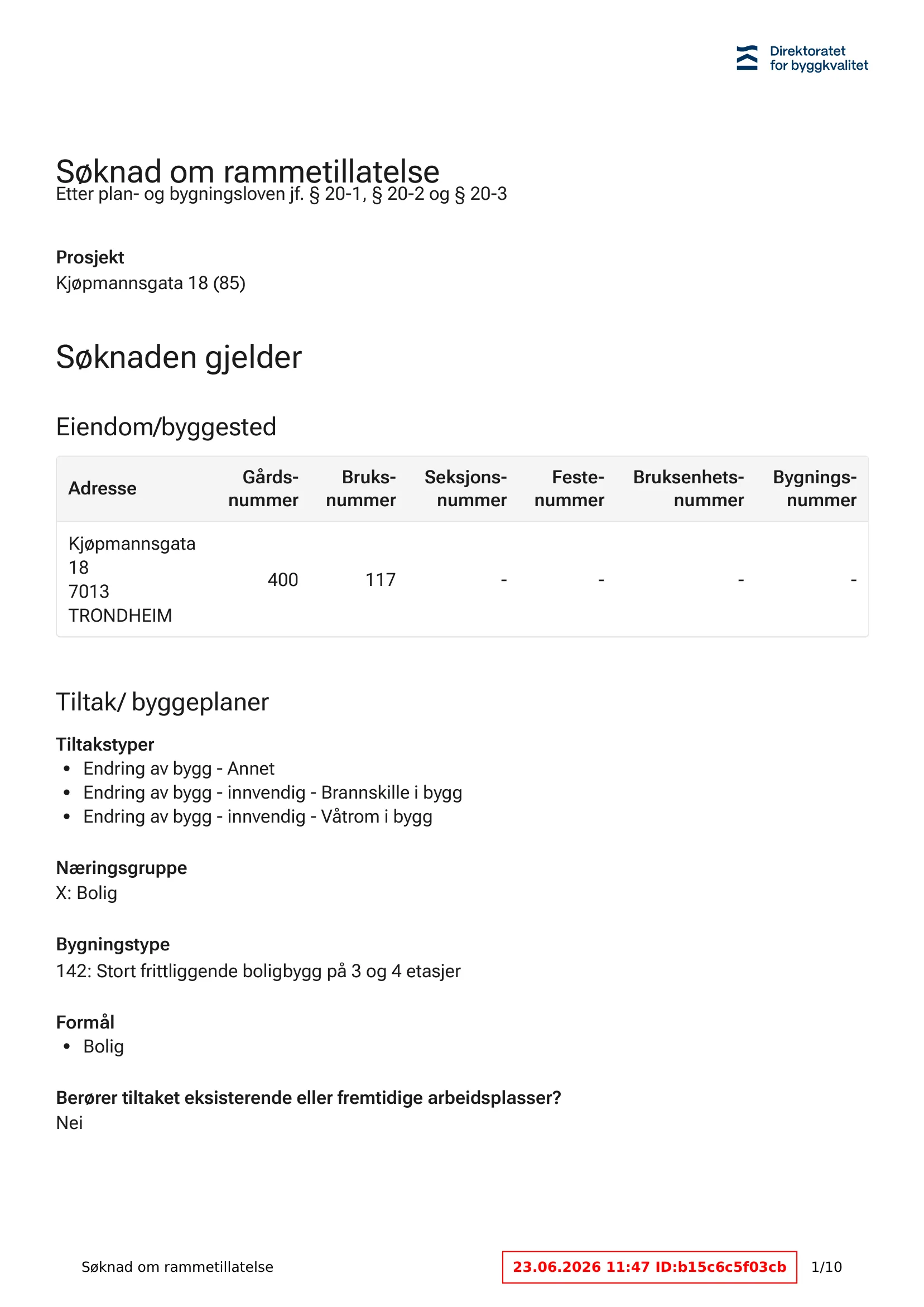 Søknad om rammetillatelse