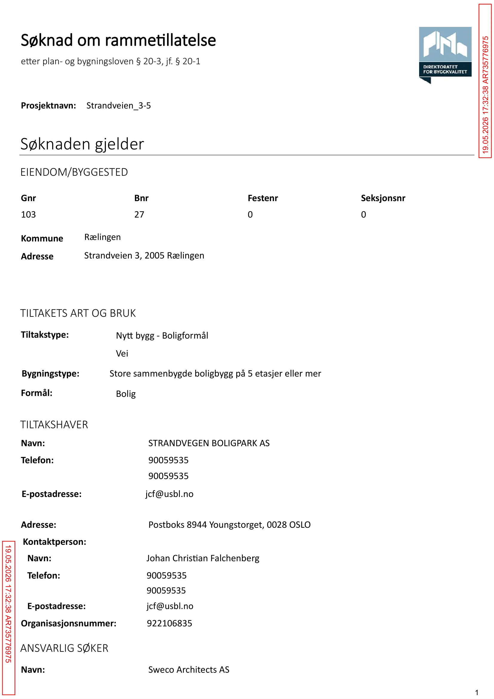 Søknad om rammetillatelse