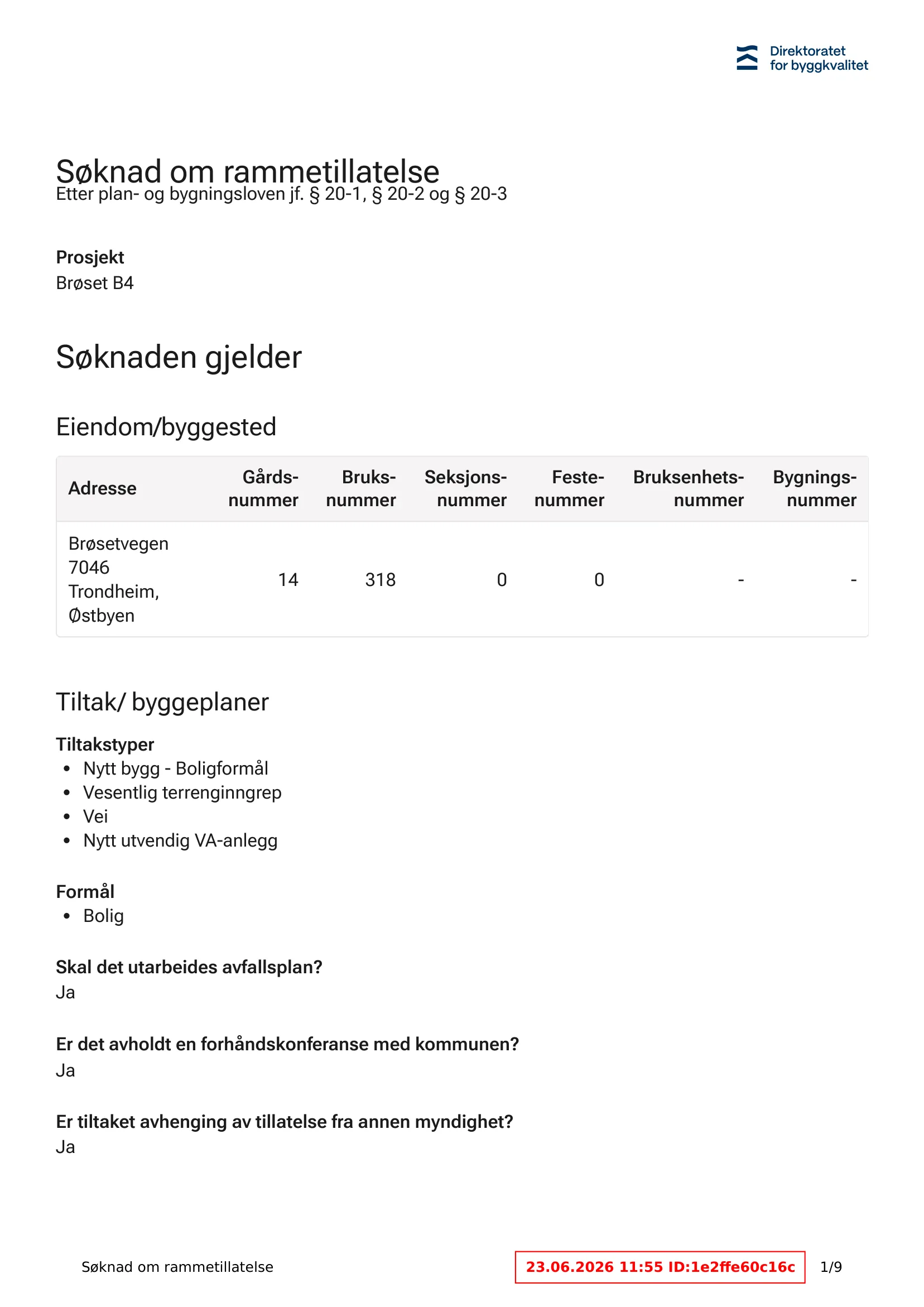 Søknad om rammetillatelse