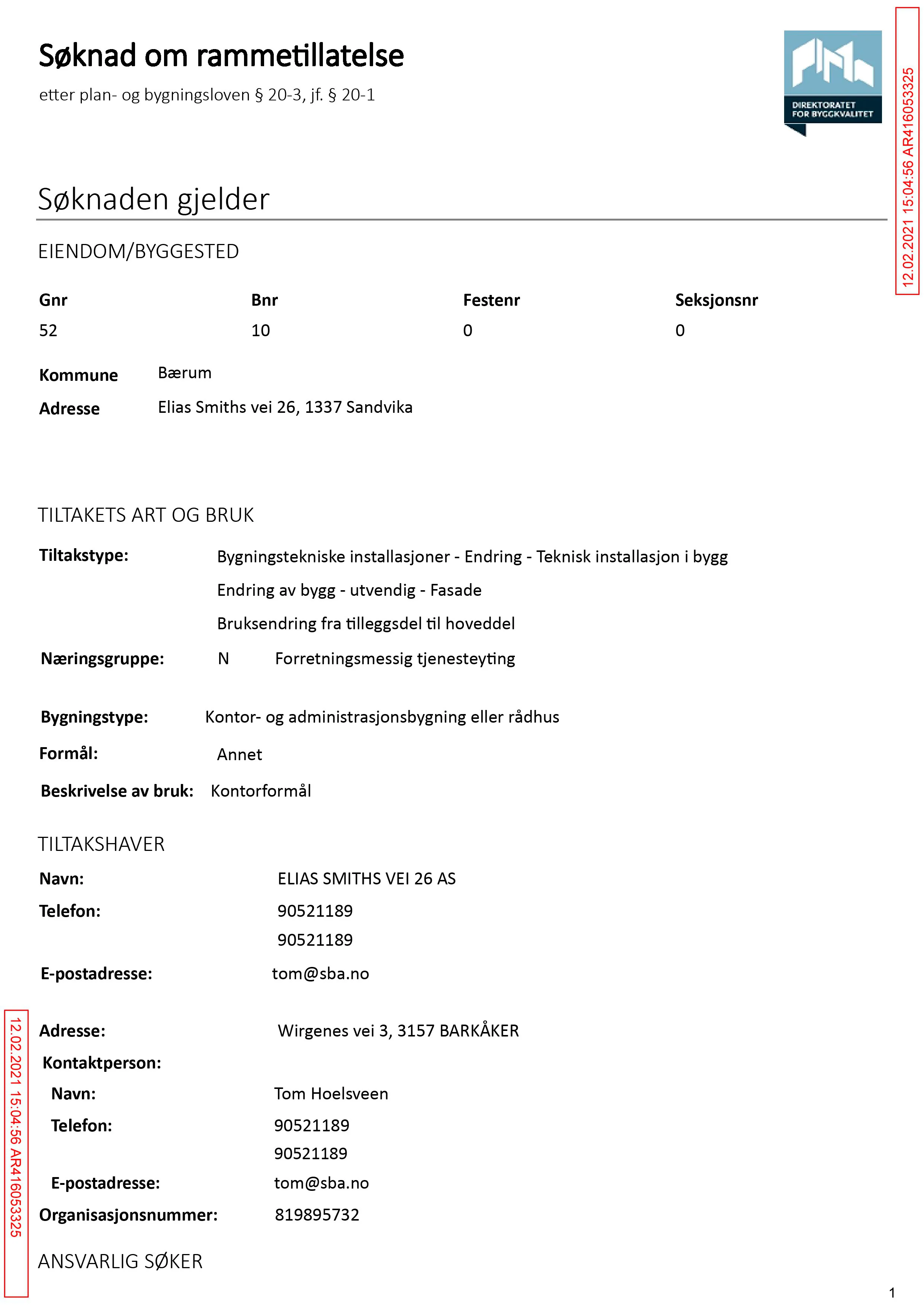 Søknad om rammetillatelse