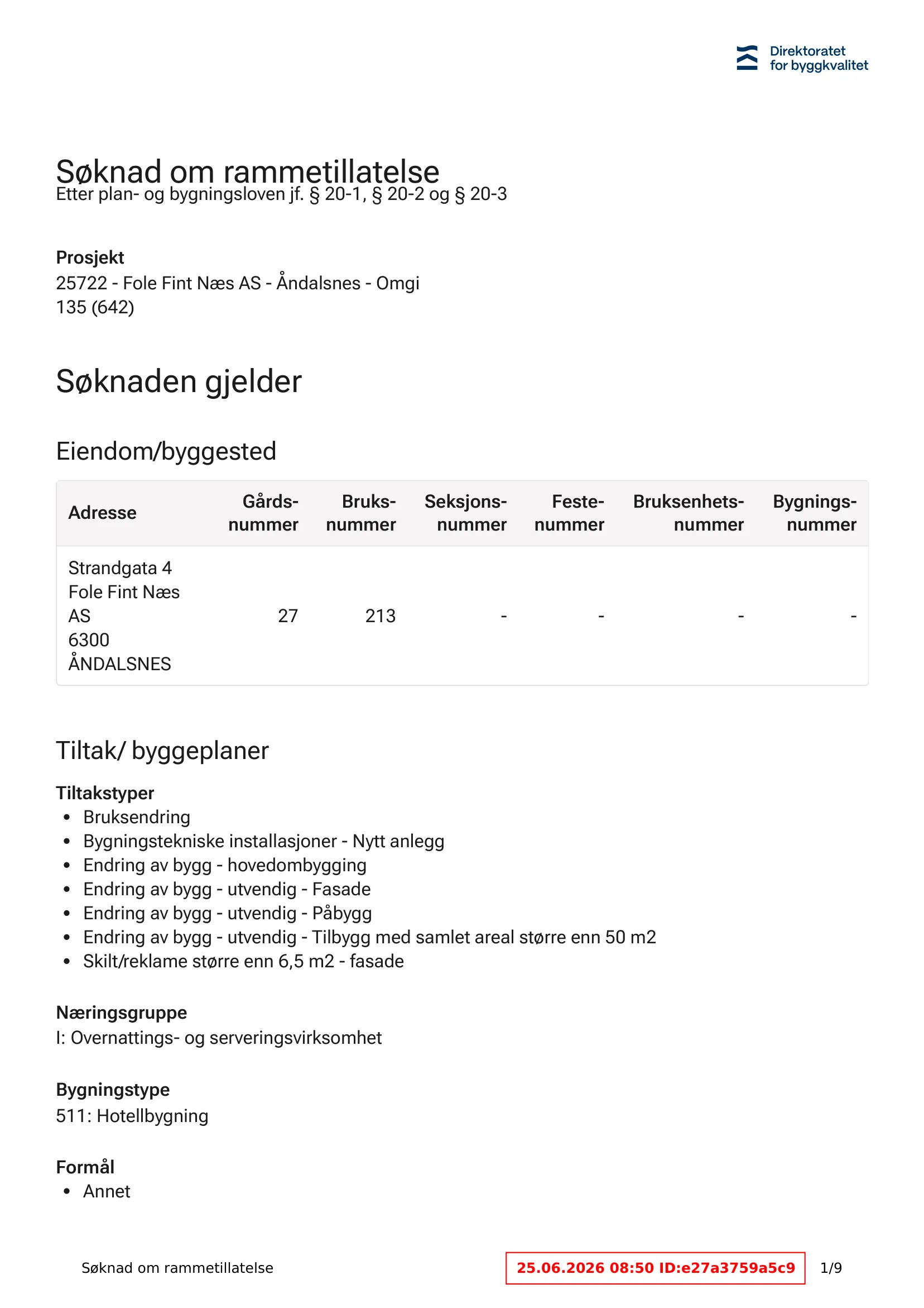 Søknad om rammetillatelse