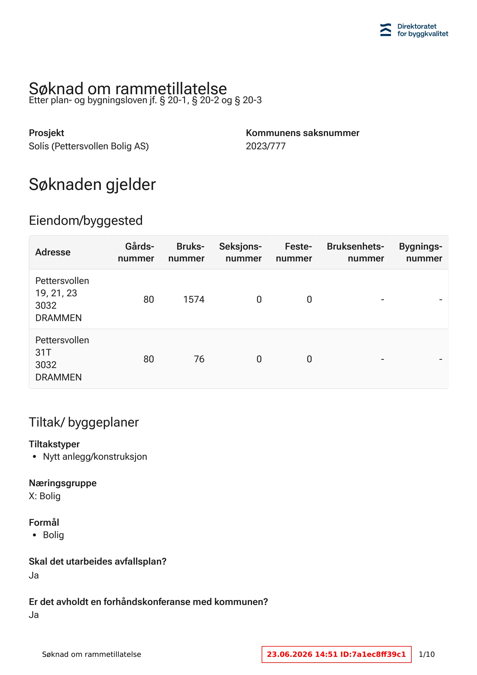 Søknad om rammetillatelse