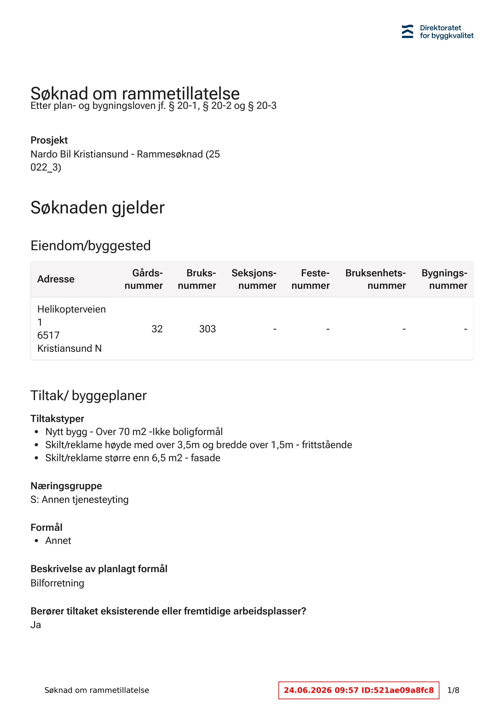 Søknad om rammetillatelse