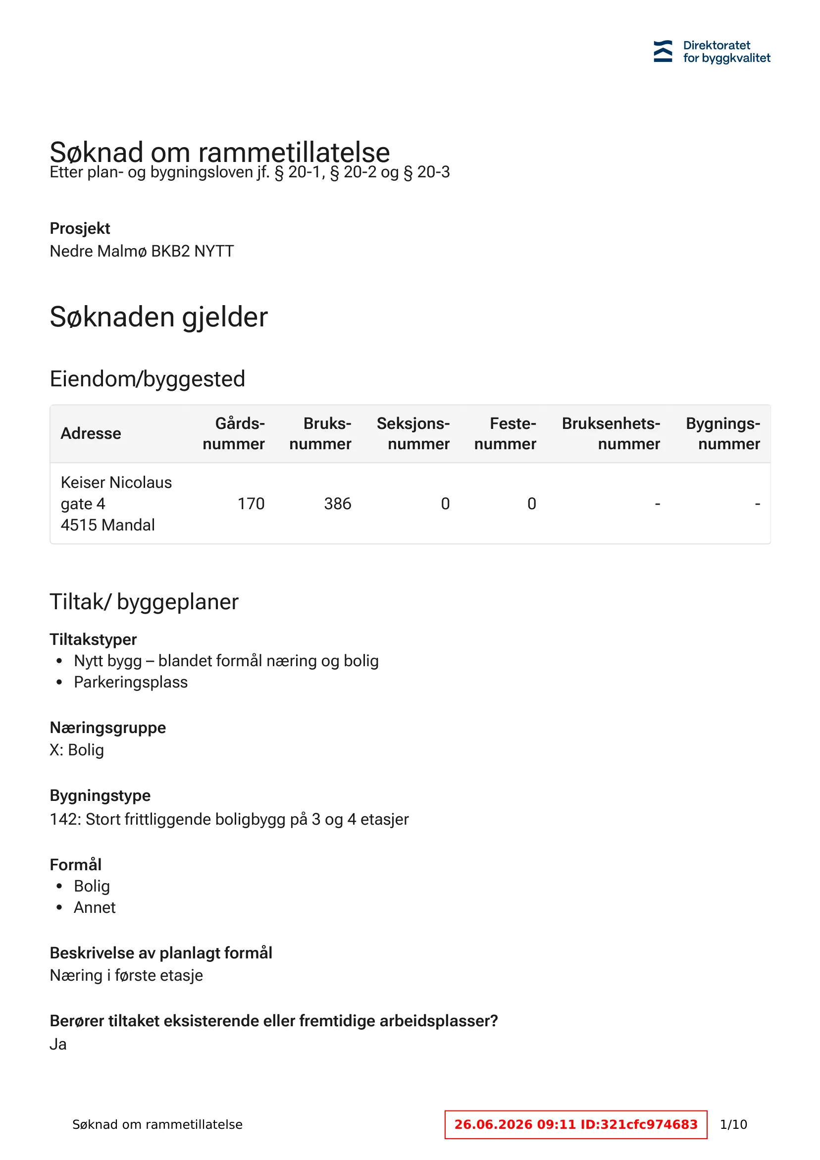Søknad om rammetillatelse