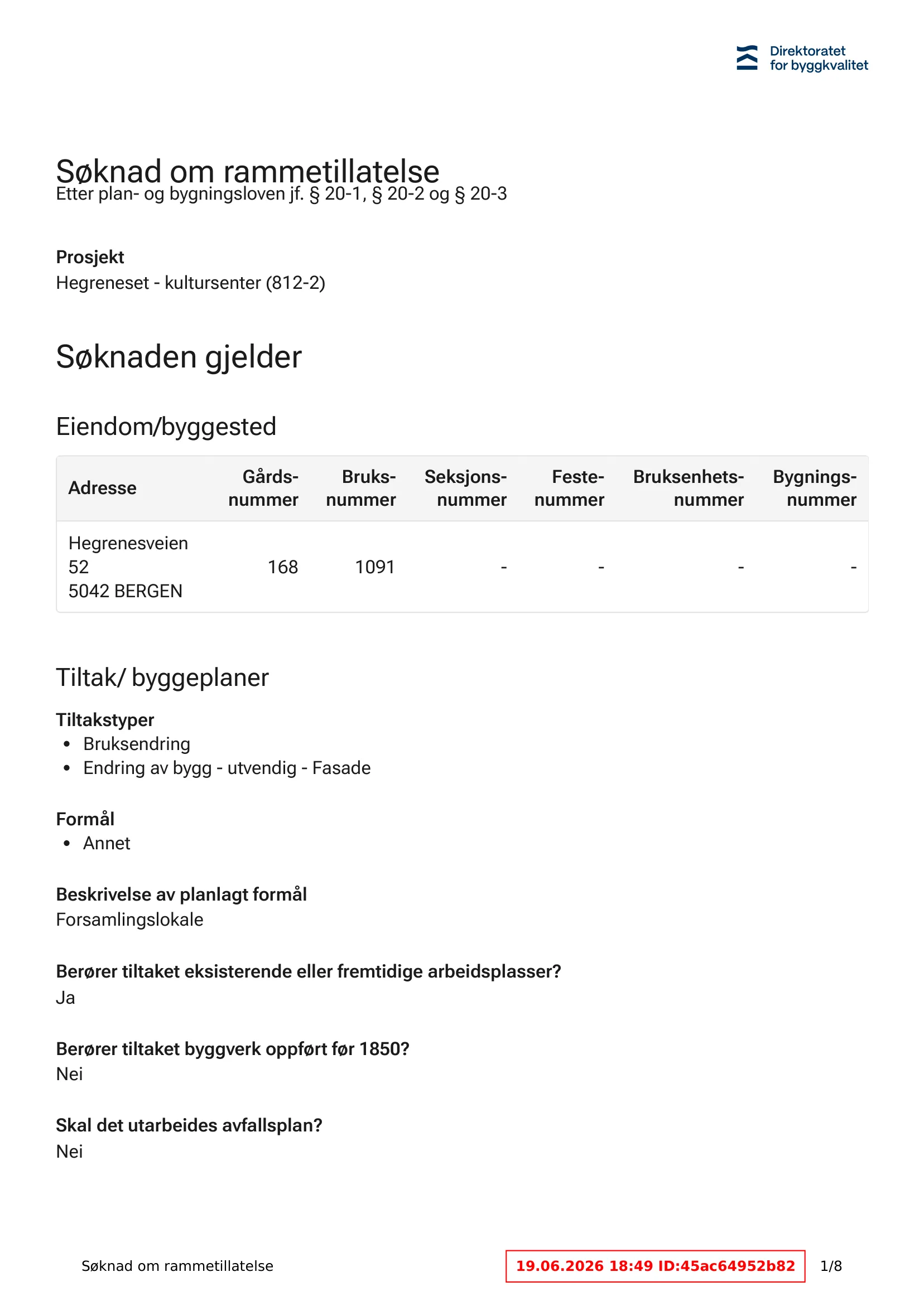 Søknad om rammetillatelse
