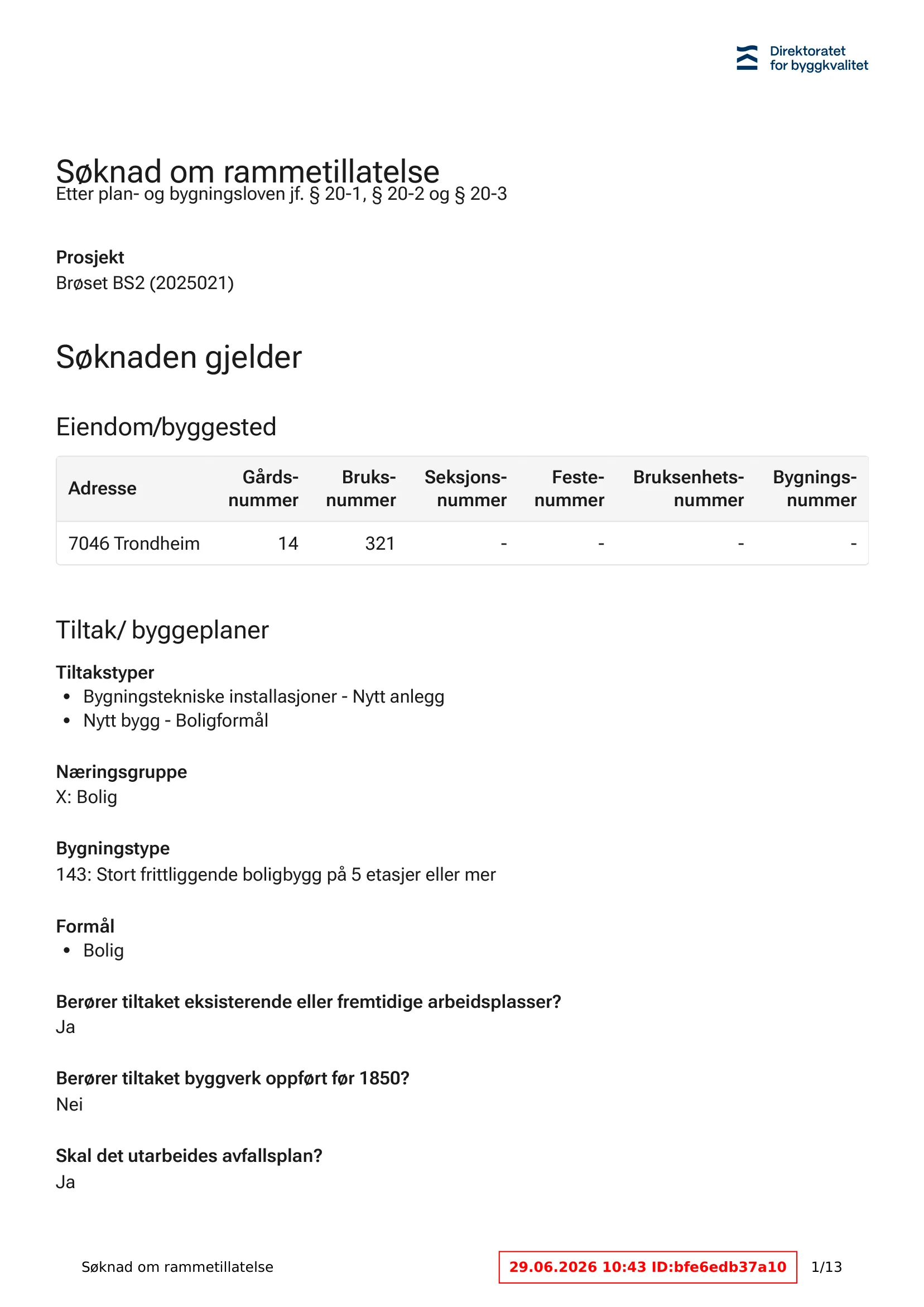 Søknad om rammetillatelse