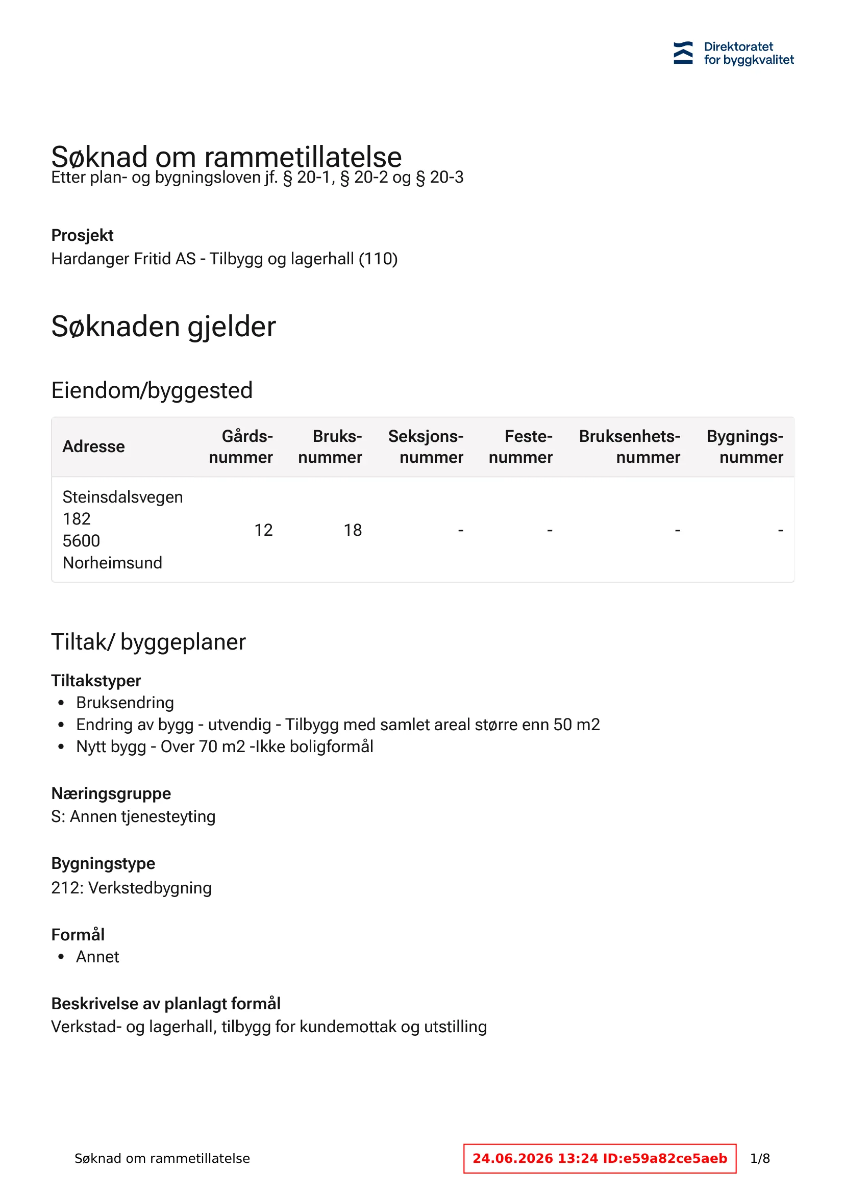 Søknad om rammetillatelse