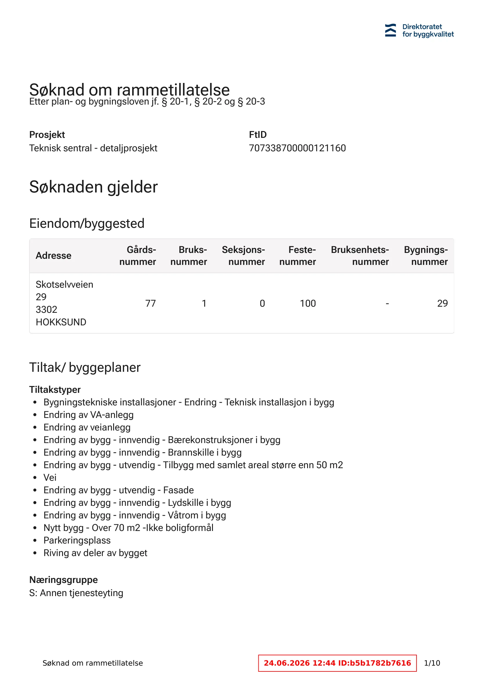 Søknad om rammetillatelse