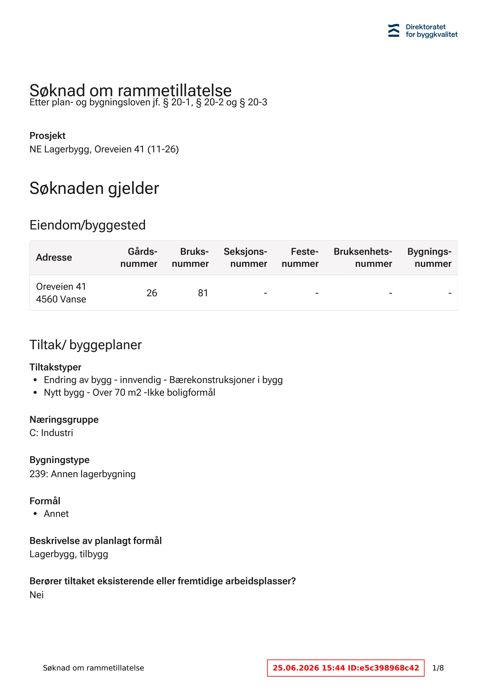 Søknad om rammetillatelse