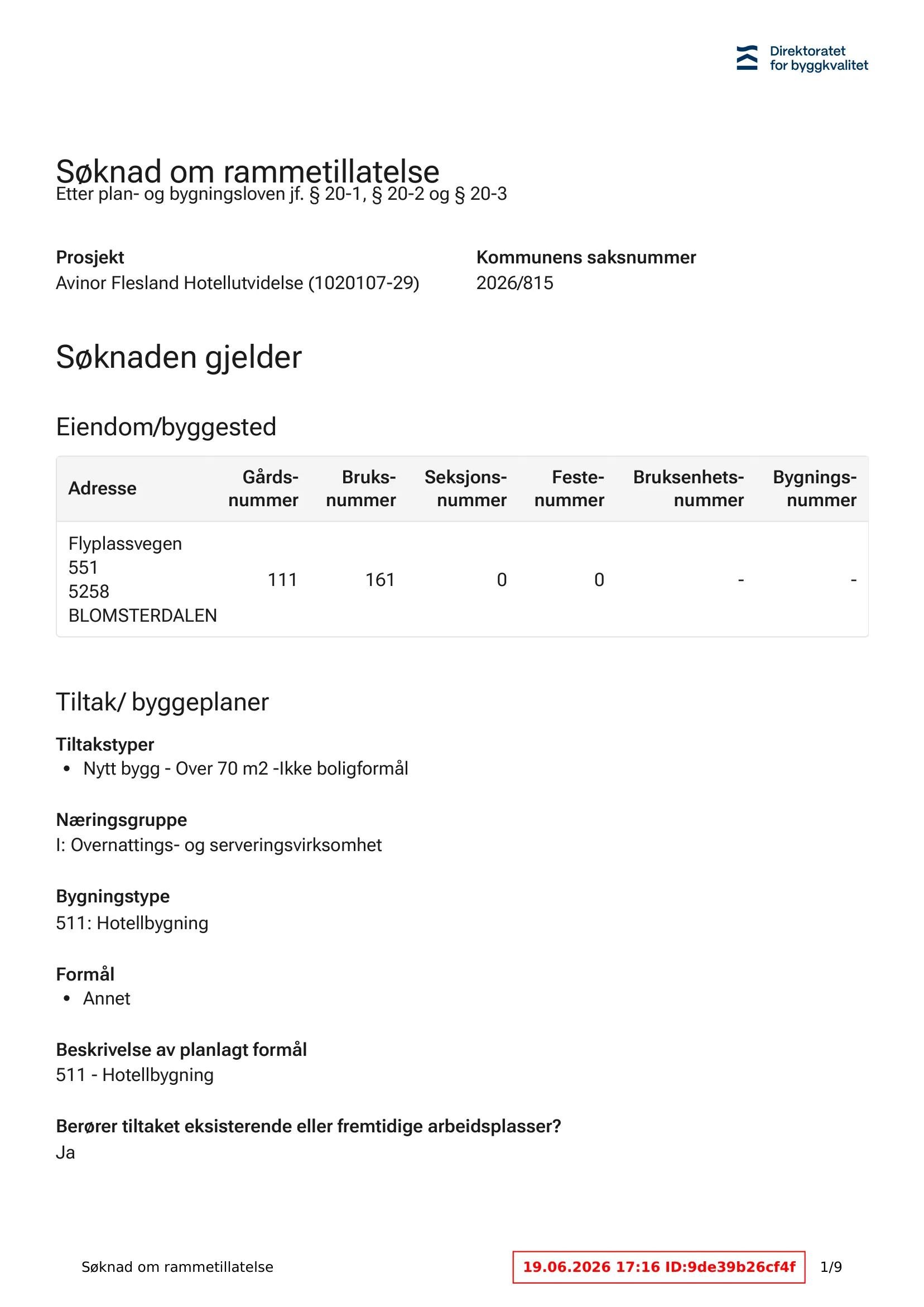 Søknad om rammetillatelse