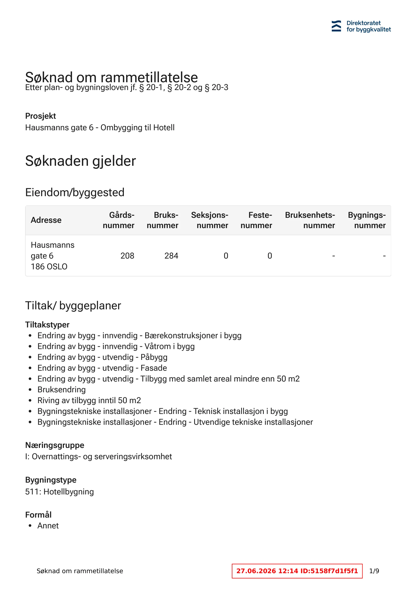 Søknad om rammetillatelse