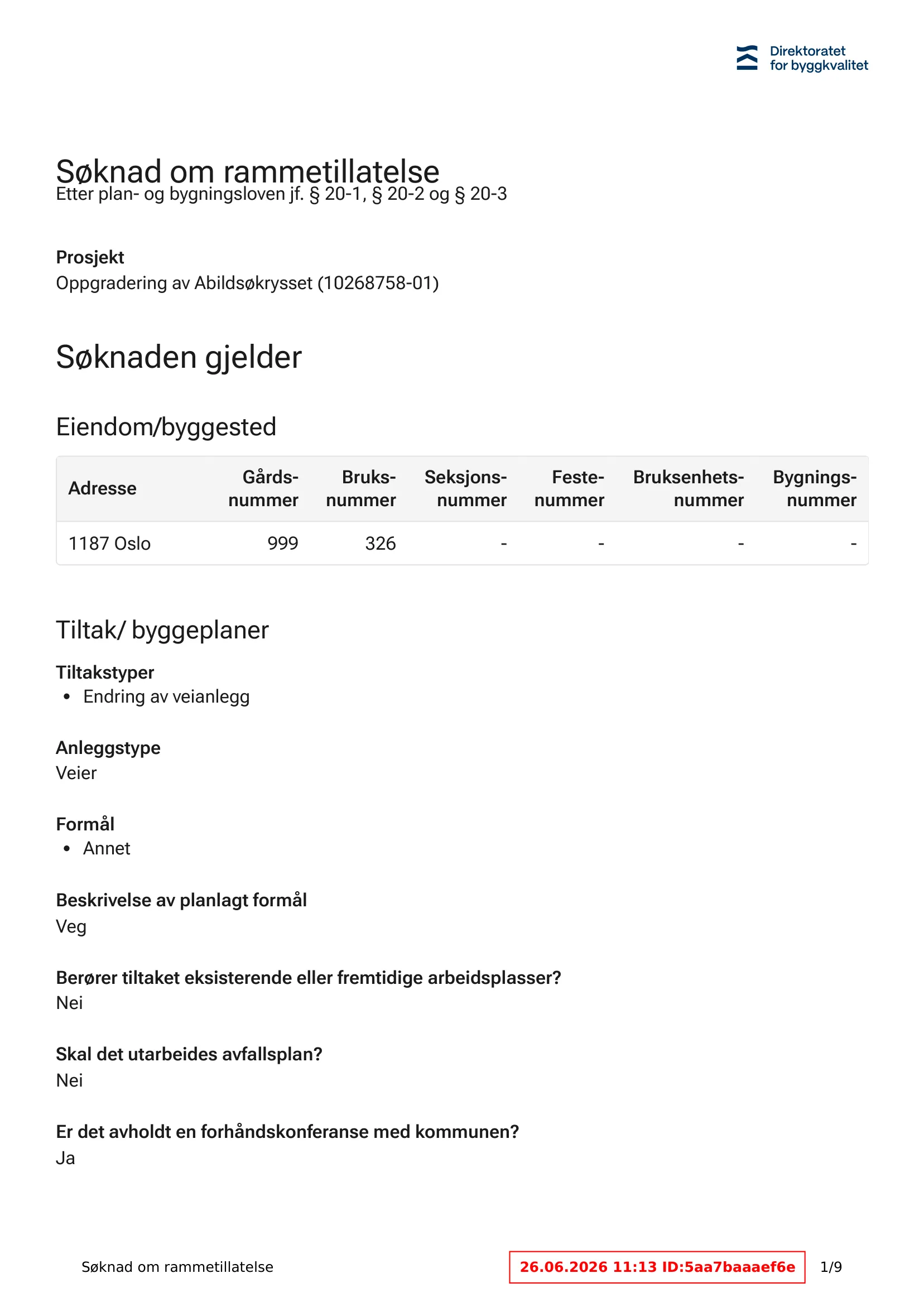 Søknad om rammetillatelse