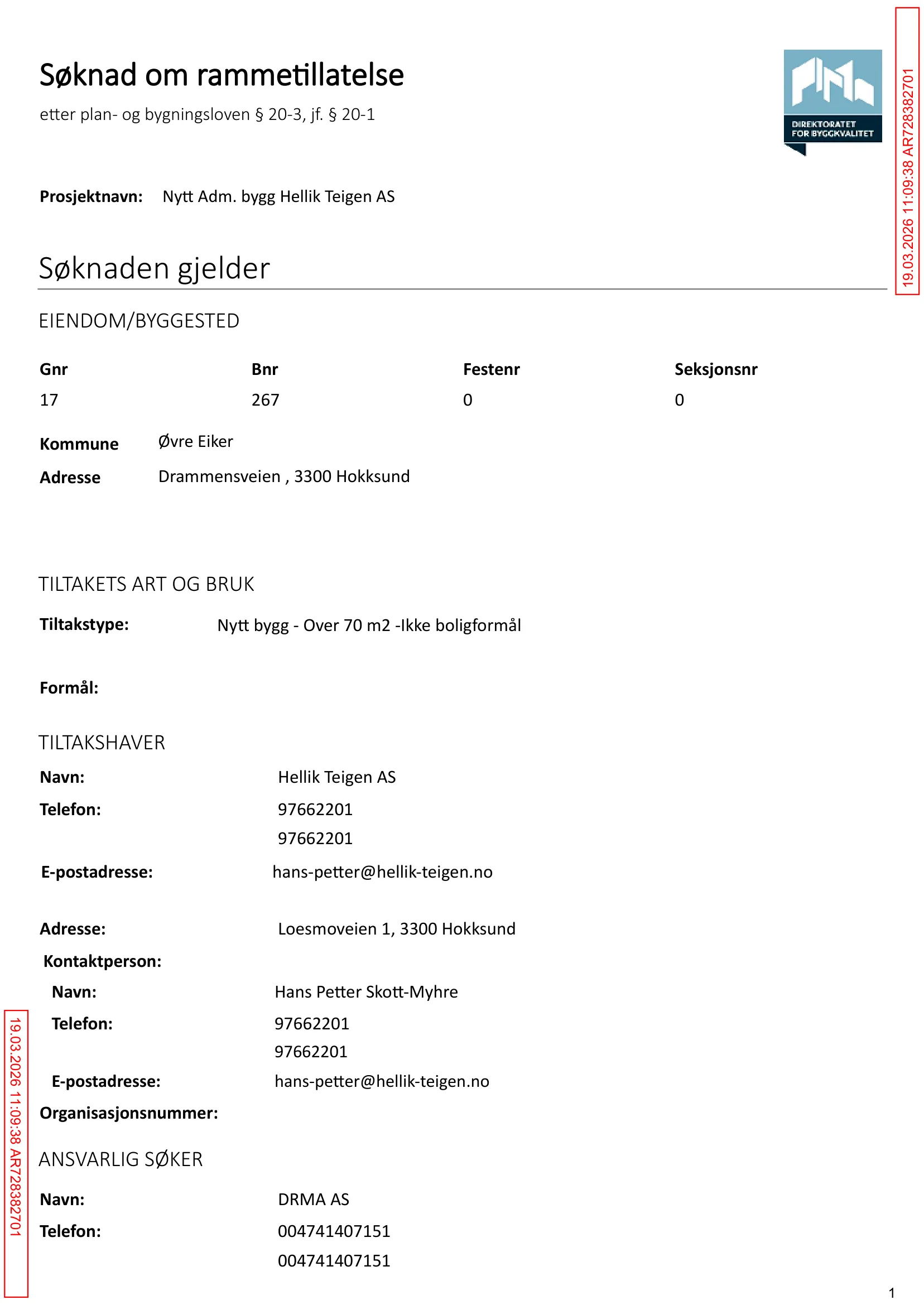 Søknad om rammetillatelse