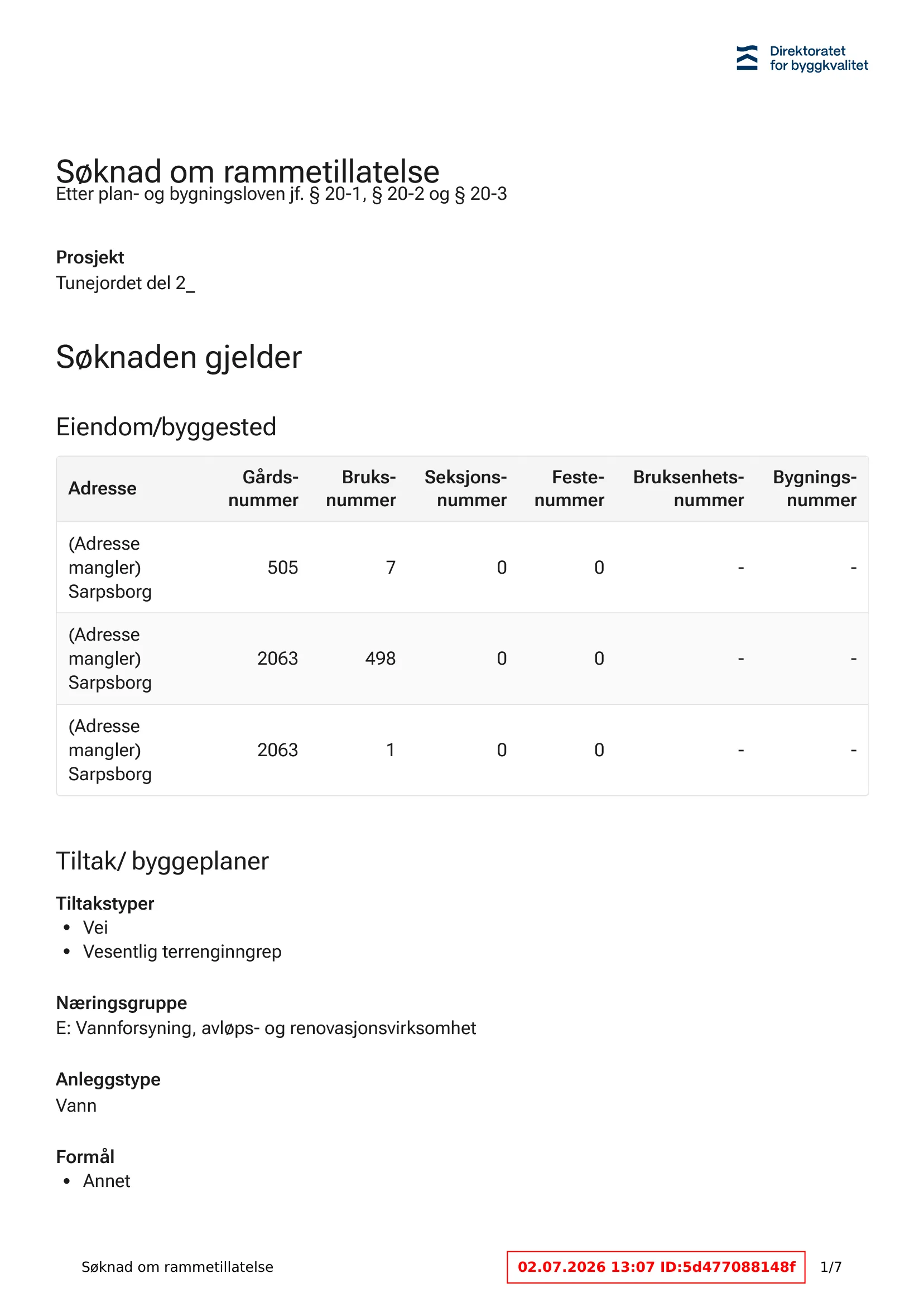 Søknad om rammetillatelse