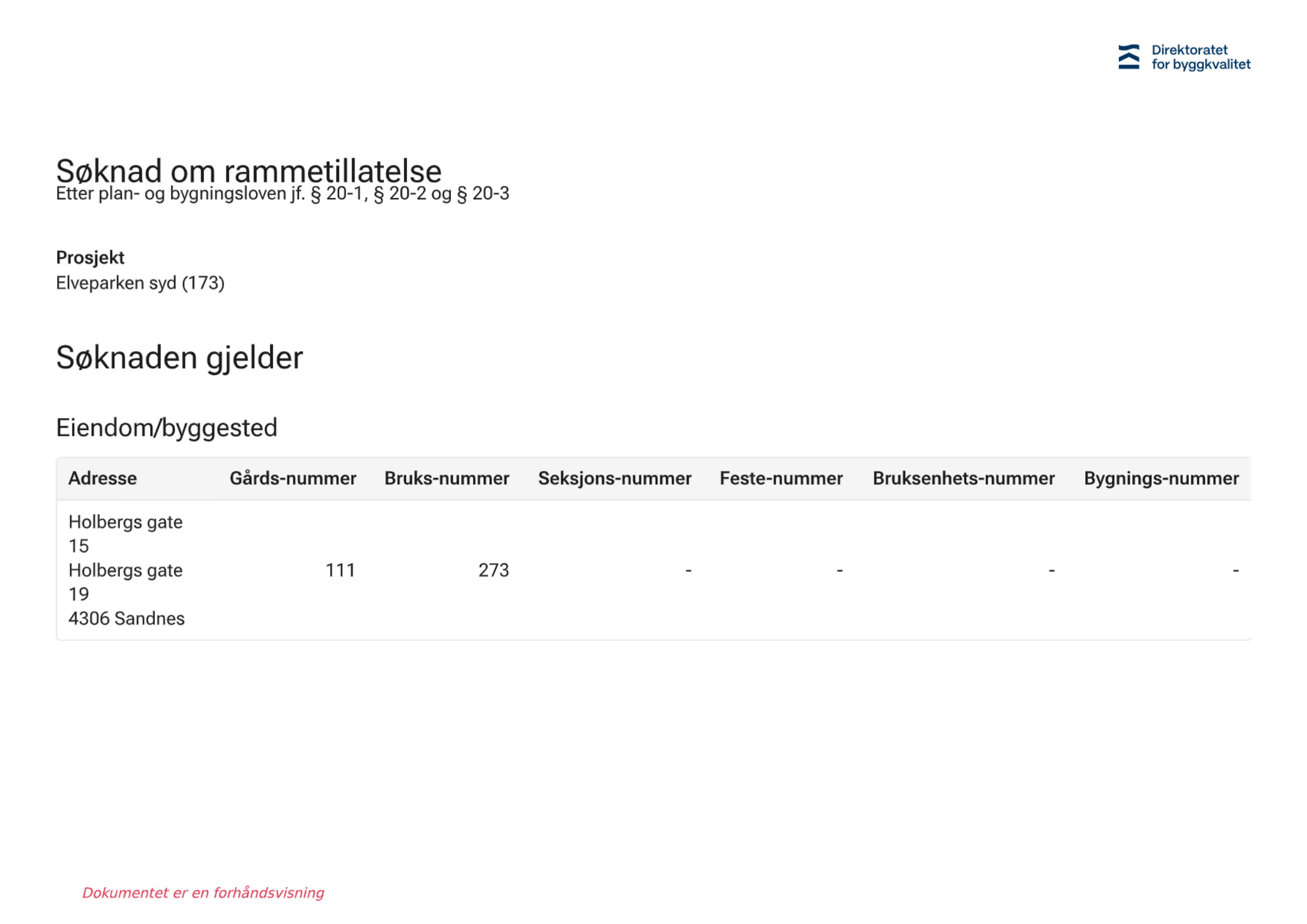Søknad om rammetillatelse