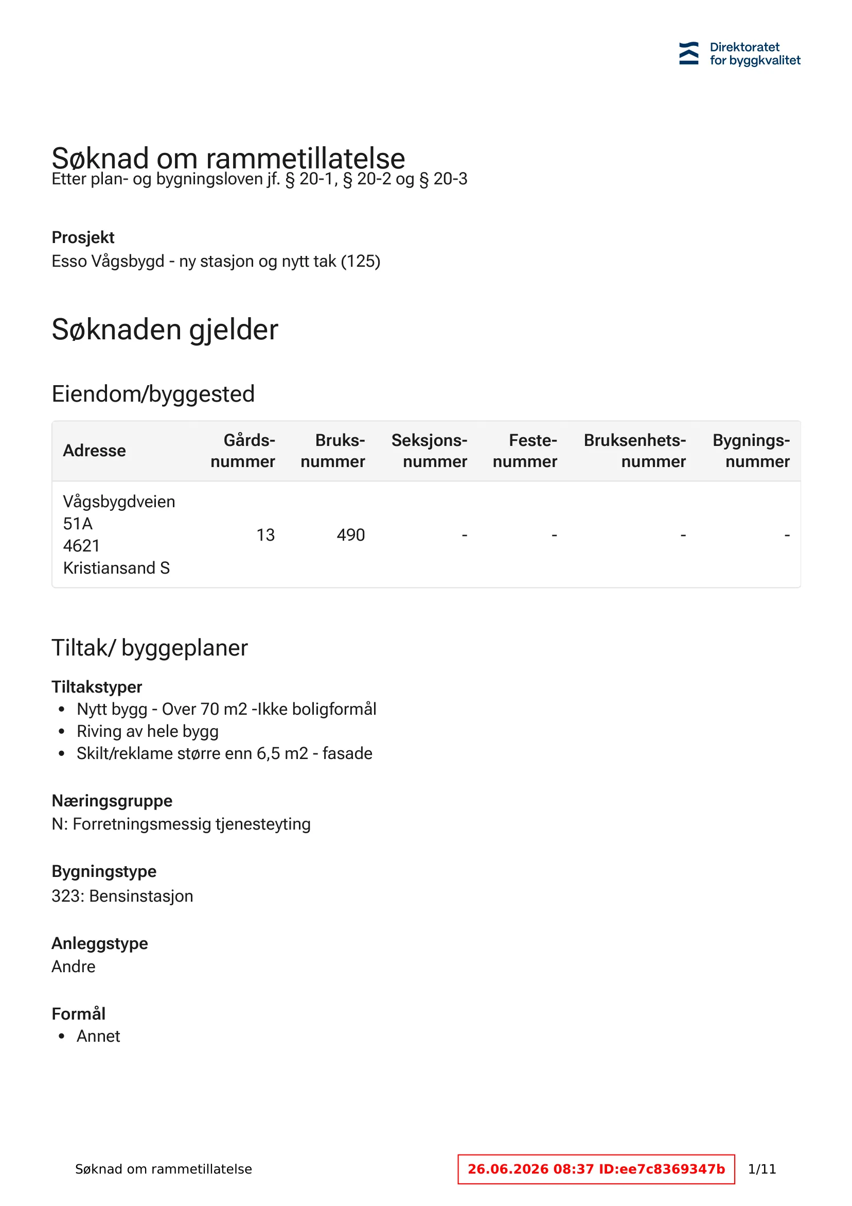 Søknad om rammetillatelse