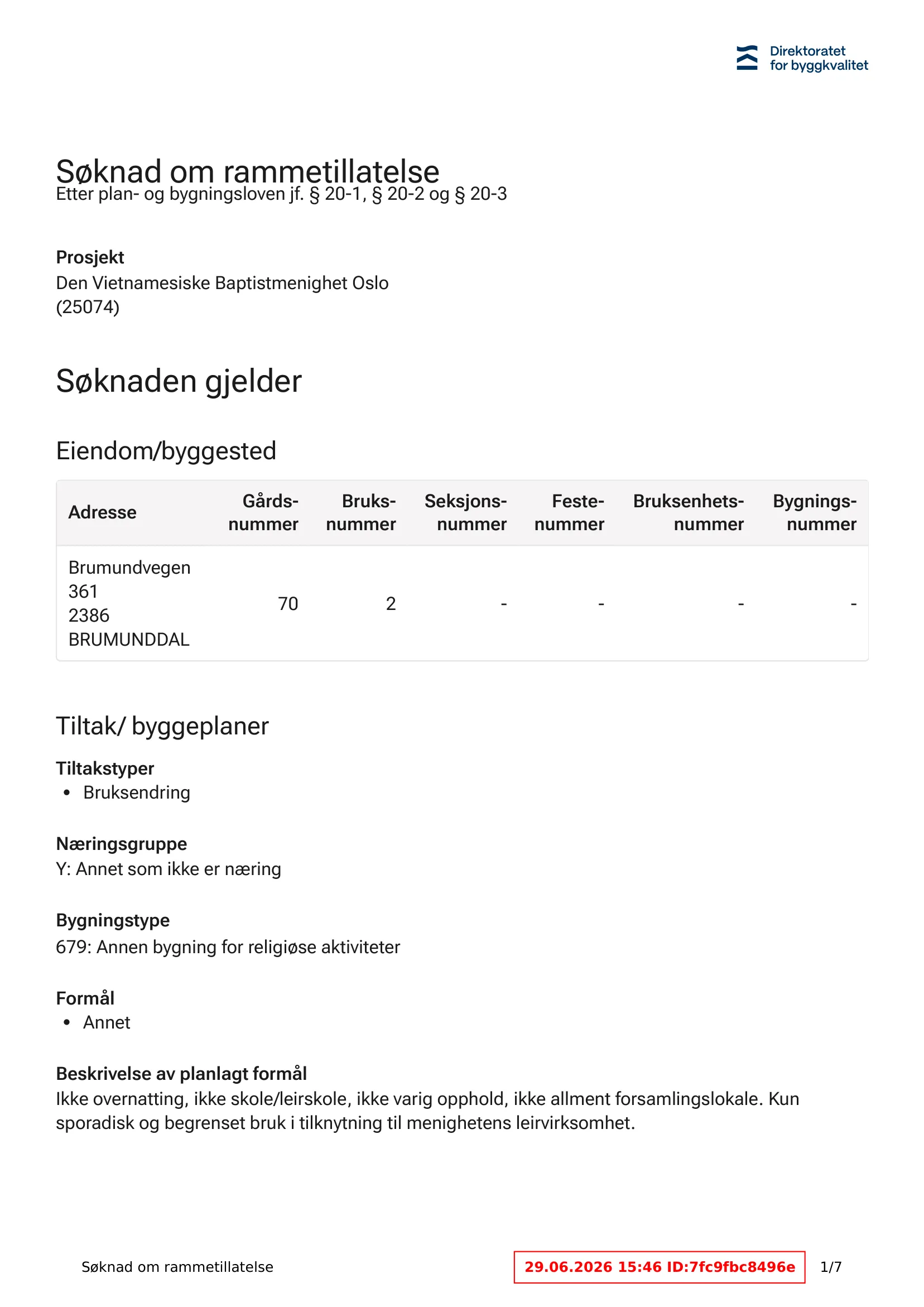 Søknad om rammetillatelse