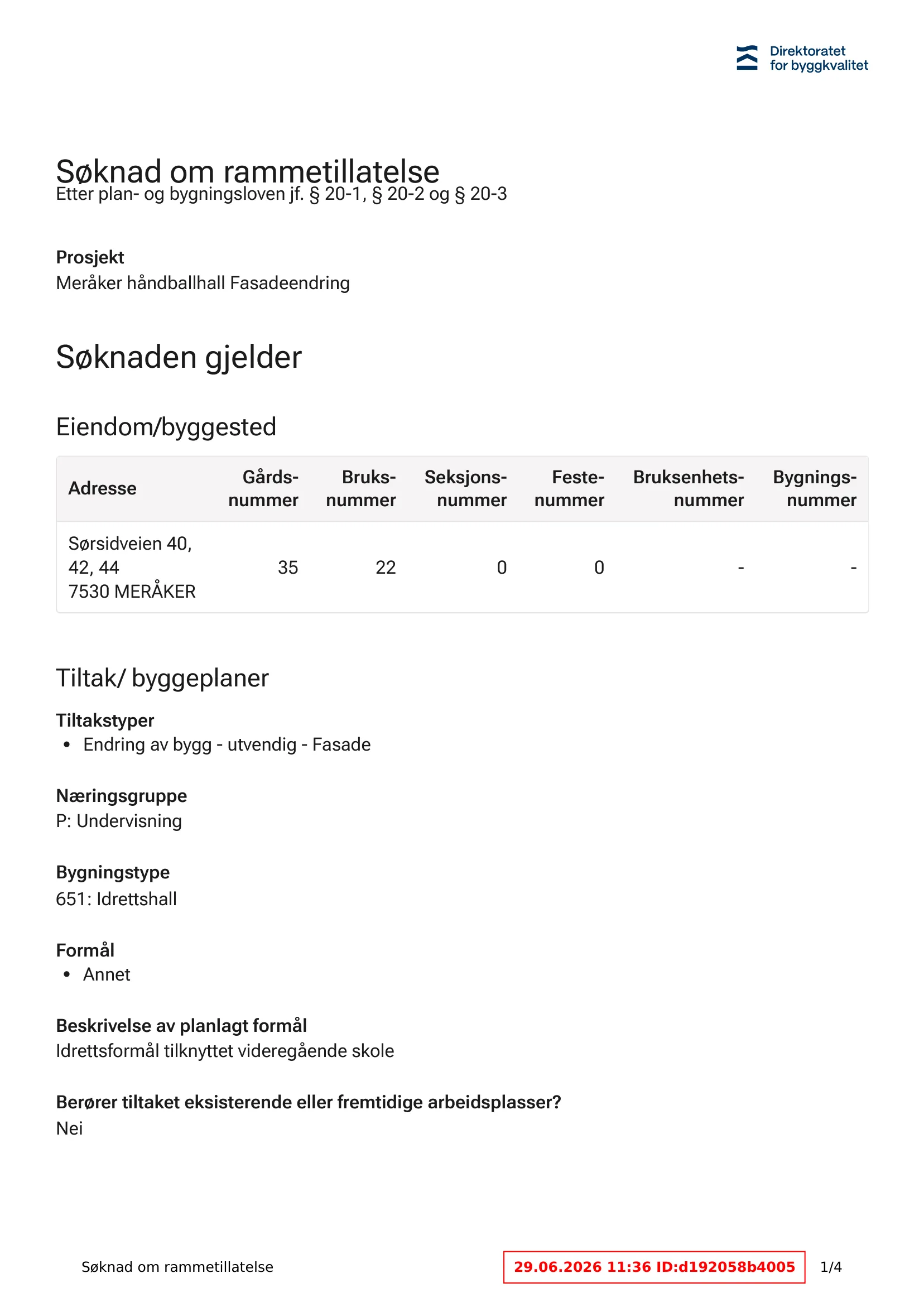 Søknad om rammetillatelse
