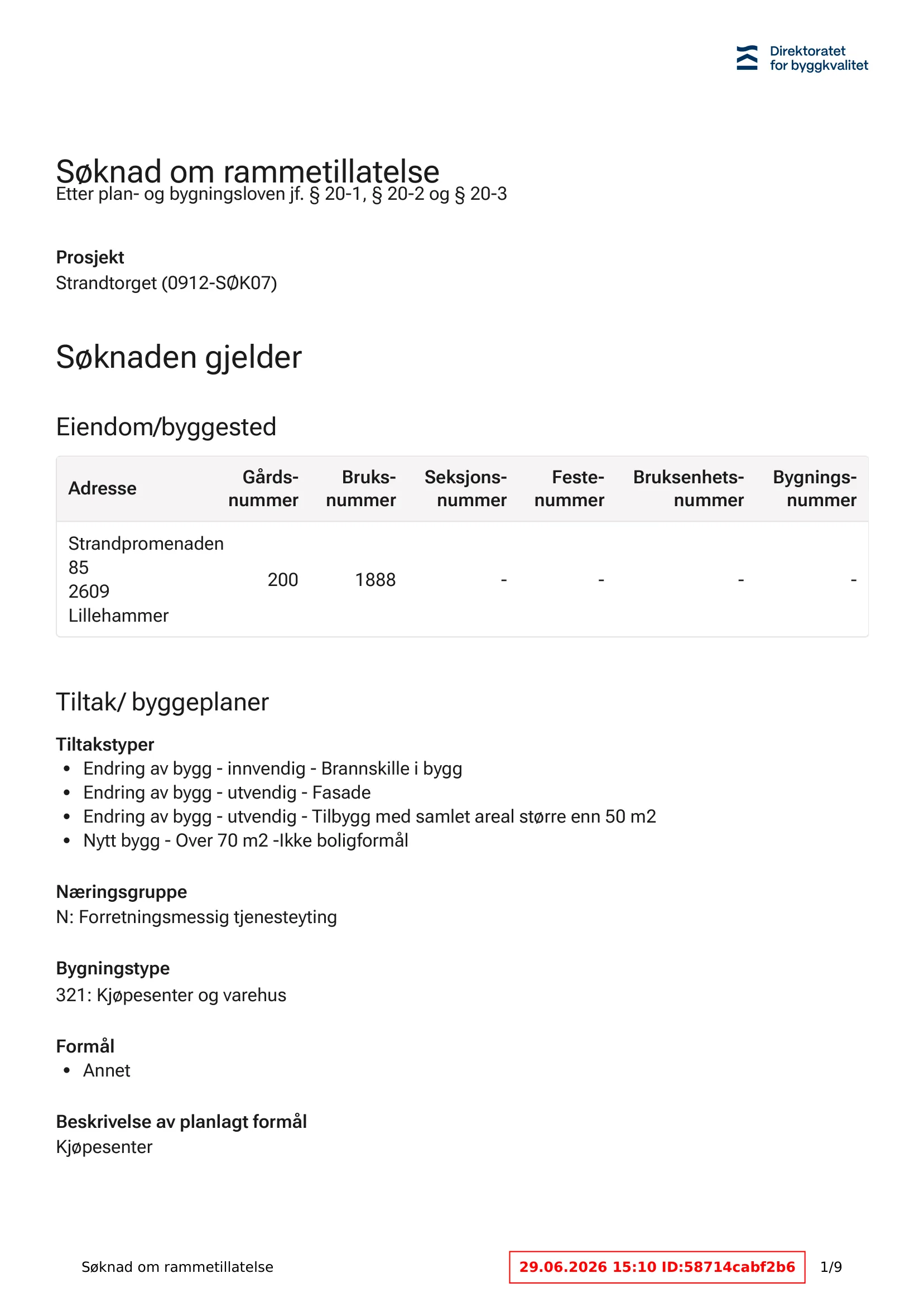 Søknad om rammetillatelse