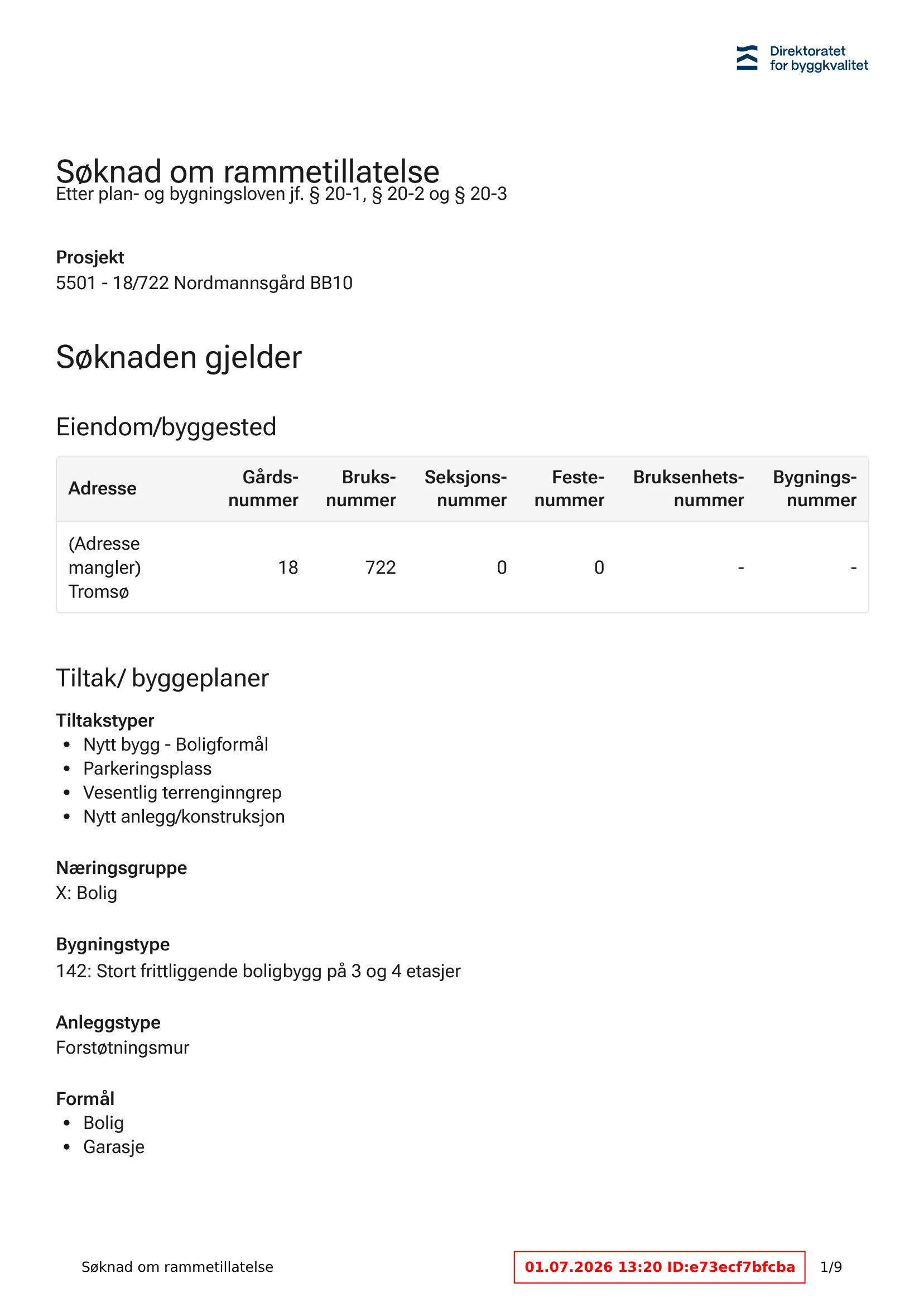 Søknad om rammetillatelse