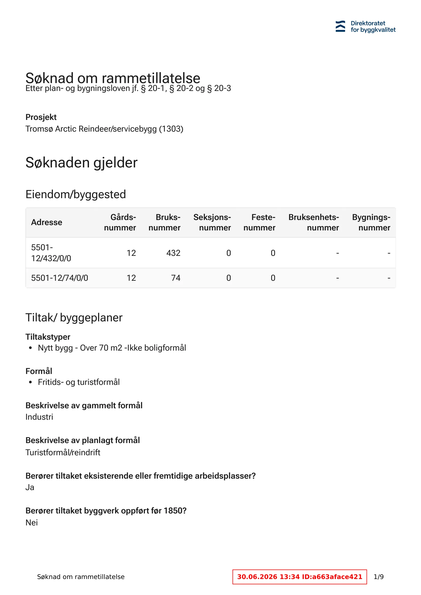 Søknad om rammetillatelse