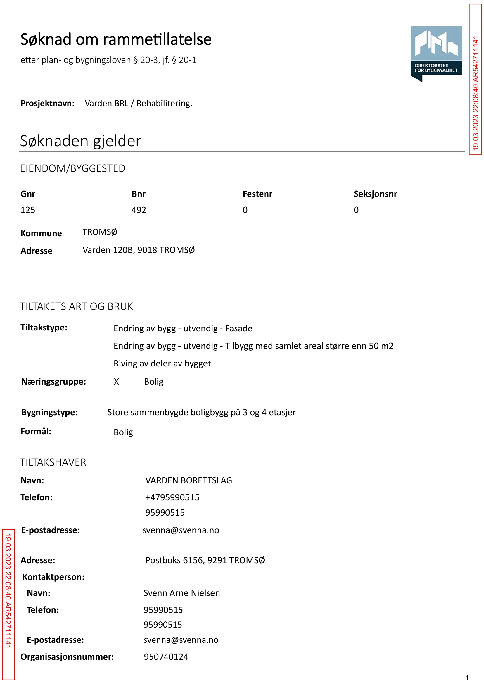 Søknad om rammetillatelse