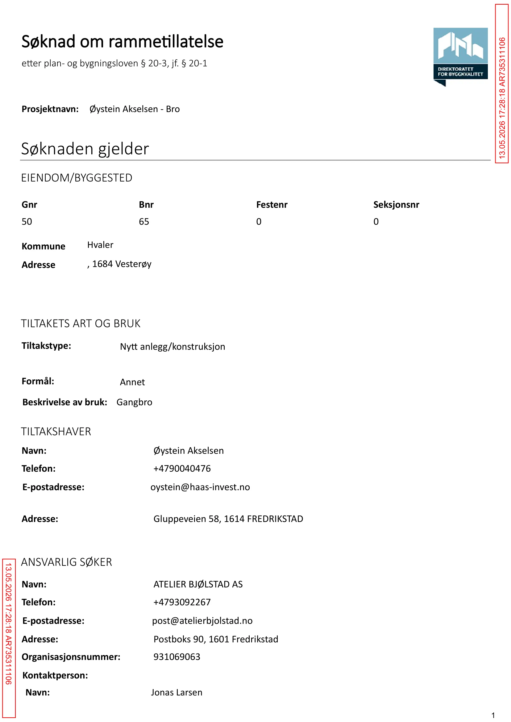 Søknad om rammetillatelse