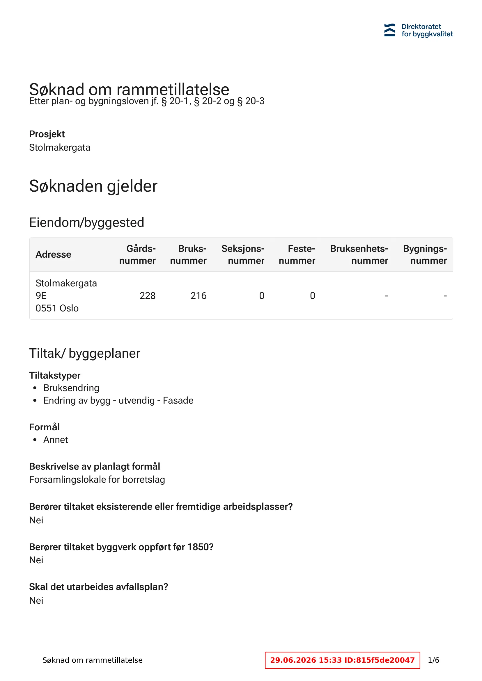 Søknad om rammetillatelse