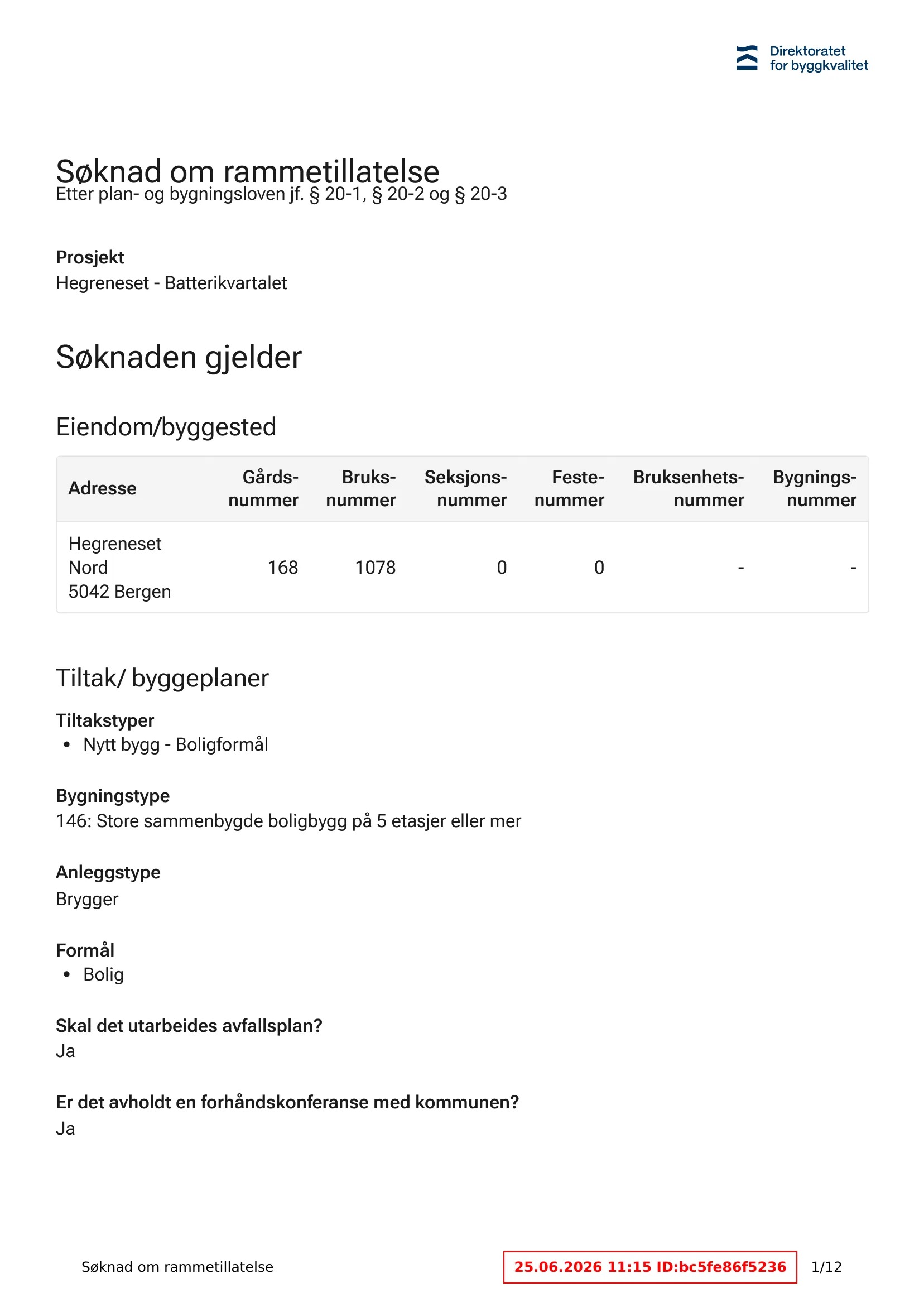 Søknad om rammetillatelse