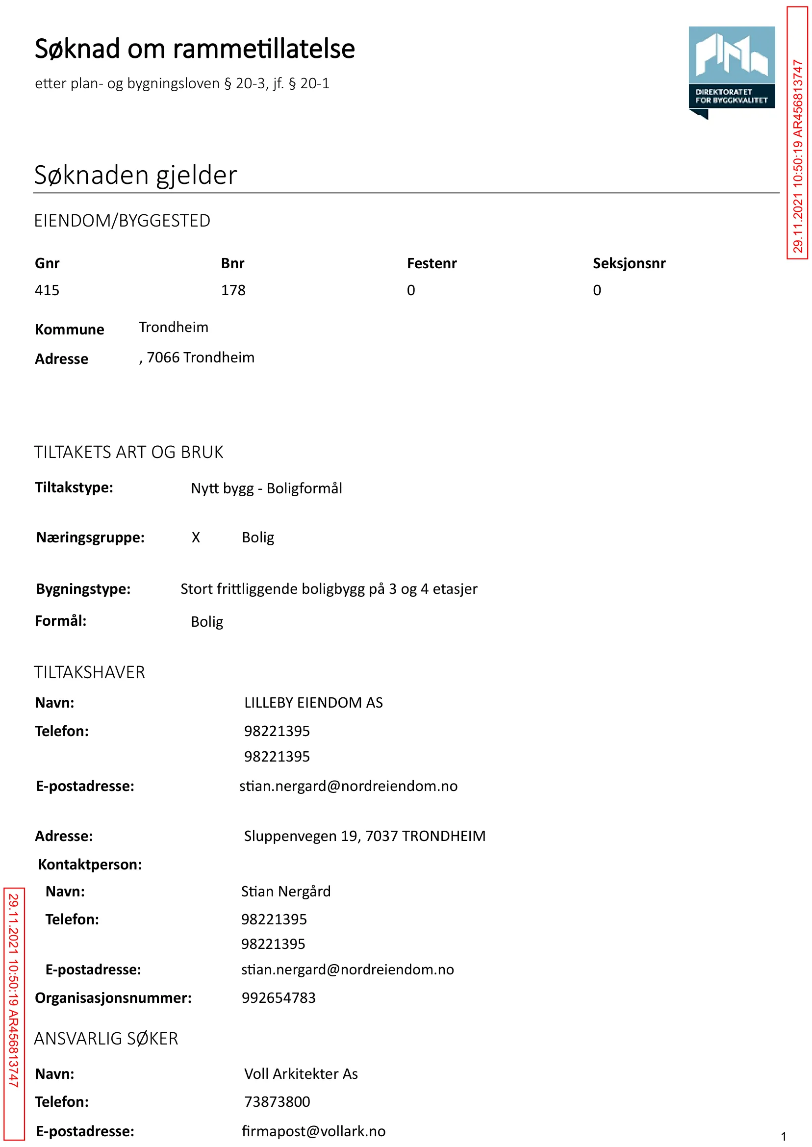 Søknad om rammetillatelse