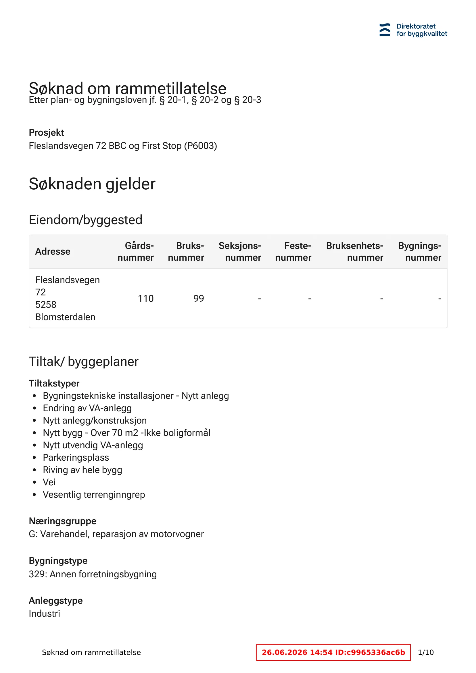 Søknad om rammetillatelse