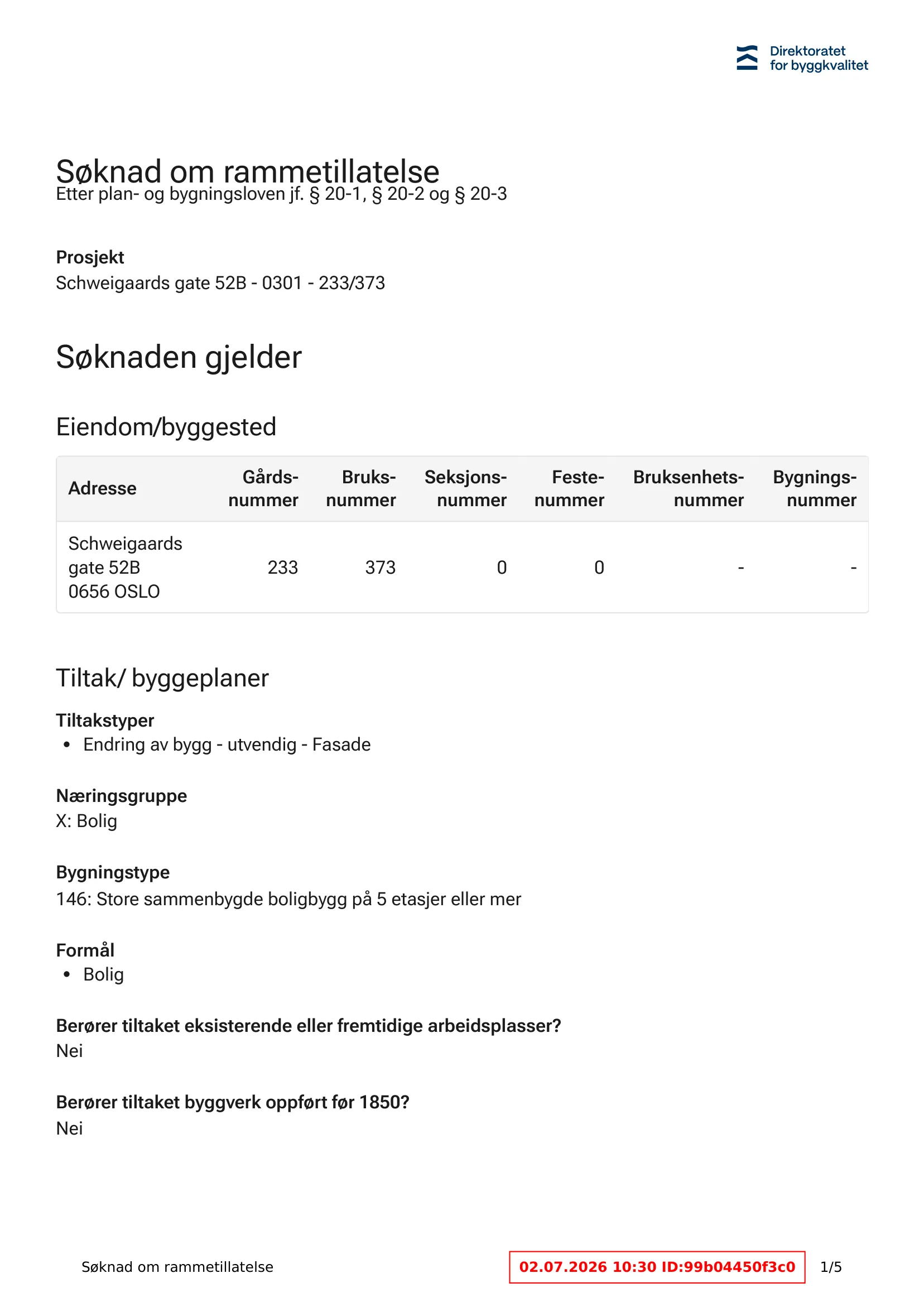 Søknad om rammetillatelse