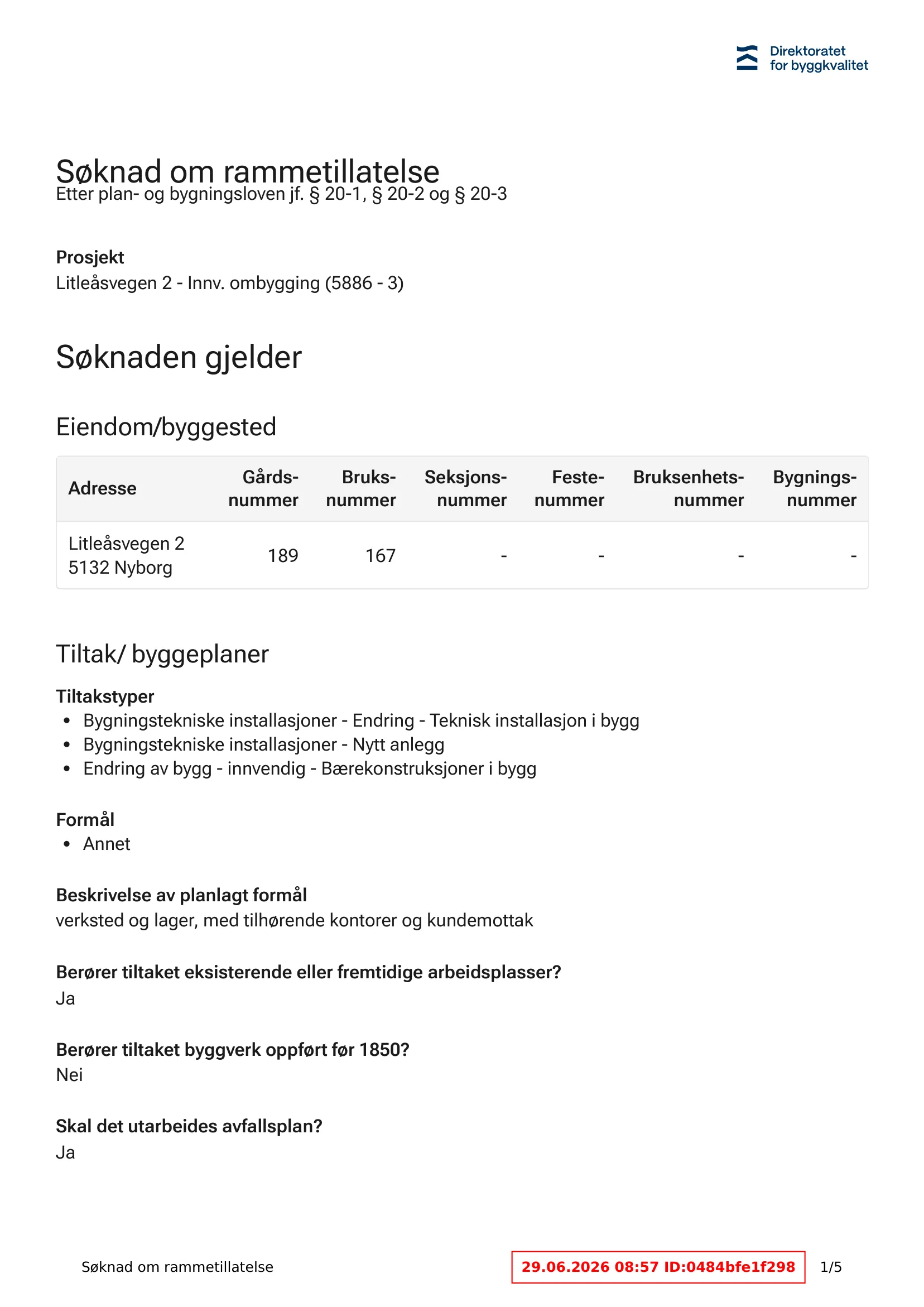 Søknad om rammetillatelse