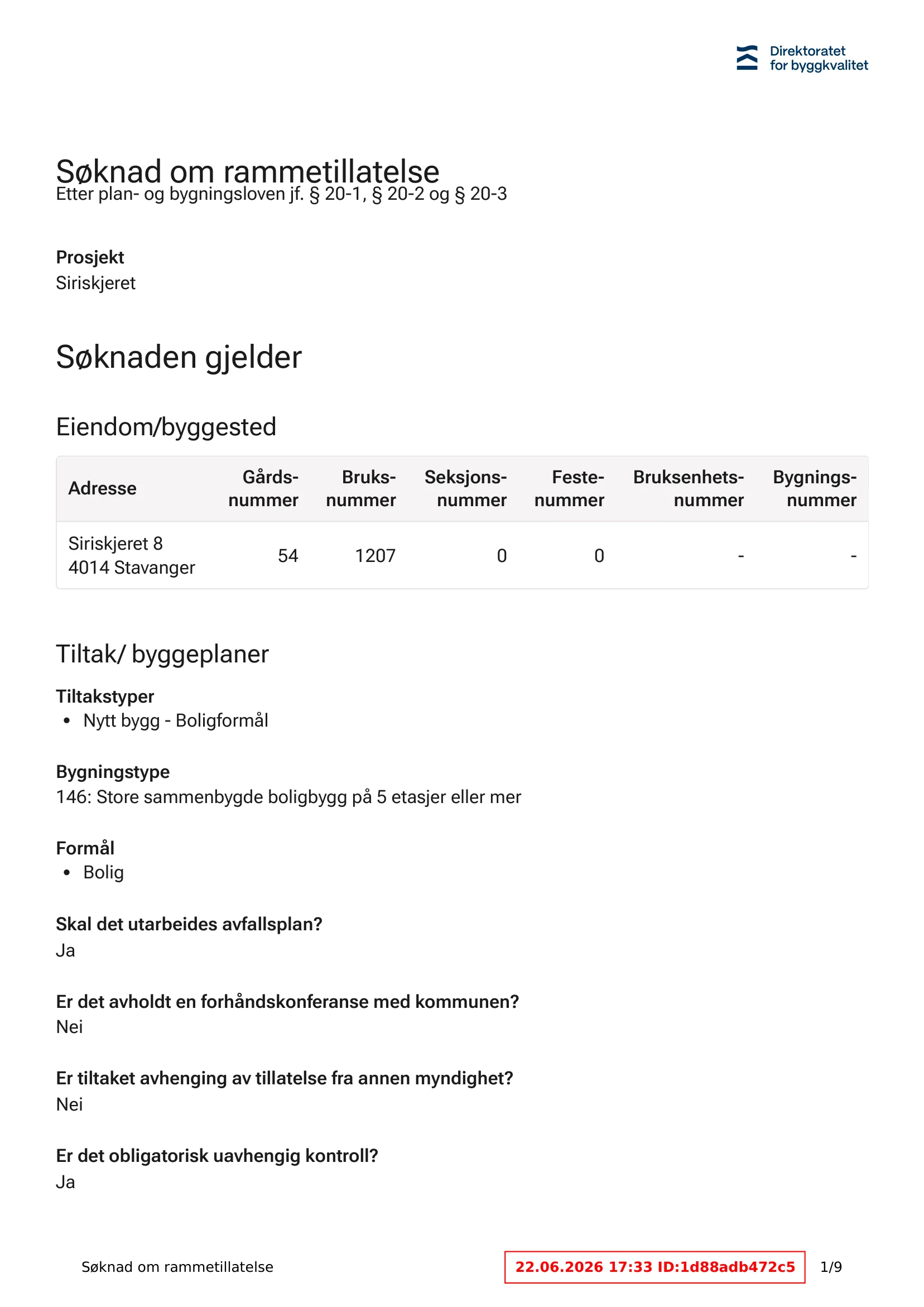 Søknad om rammetillatelse