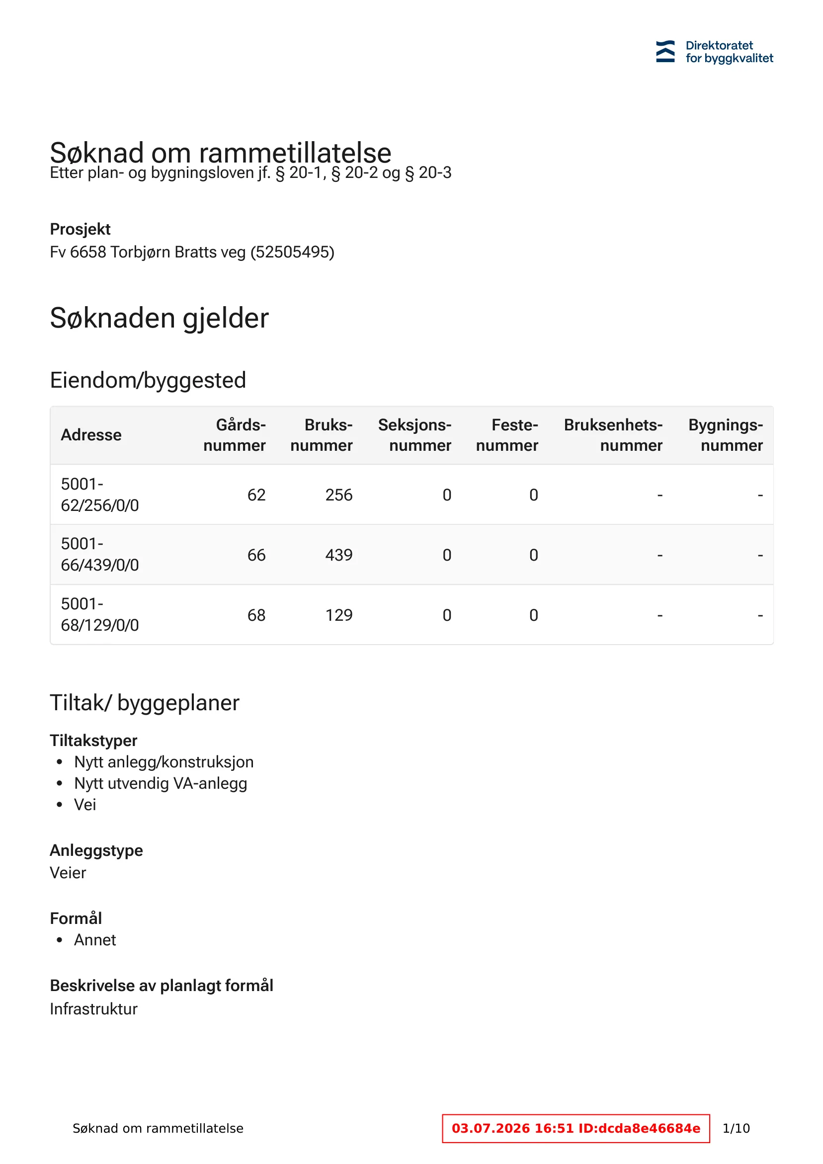 Søknad om rammetillatelse