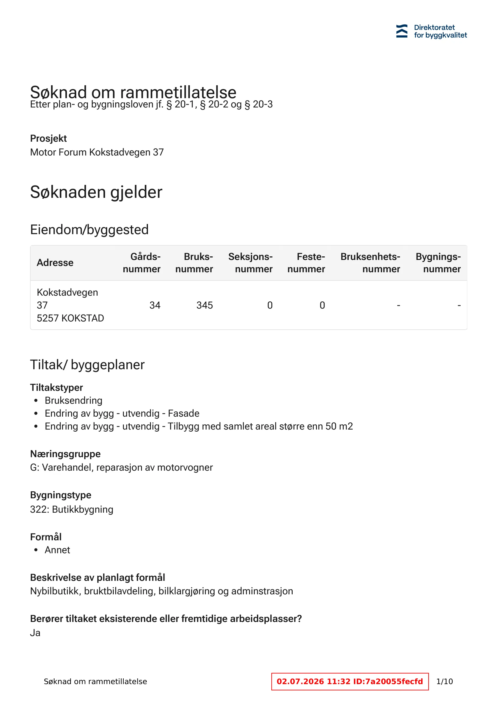 Søknad om rammetillatelse