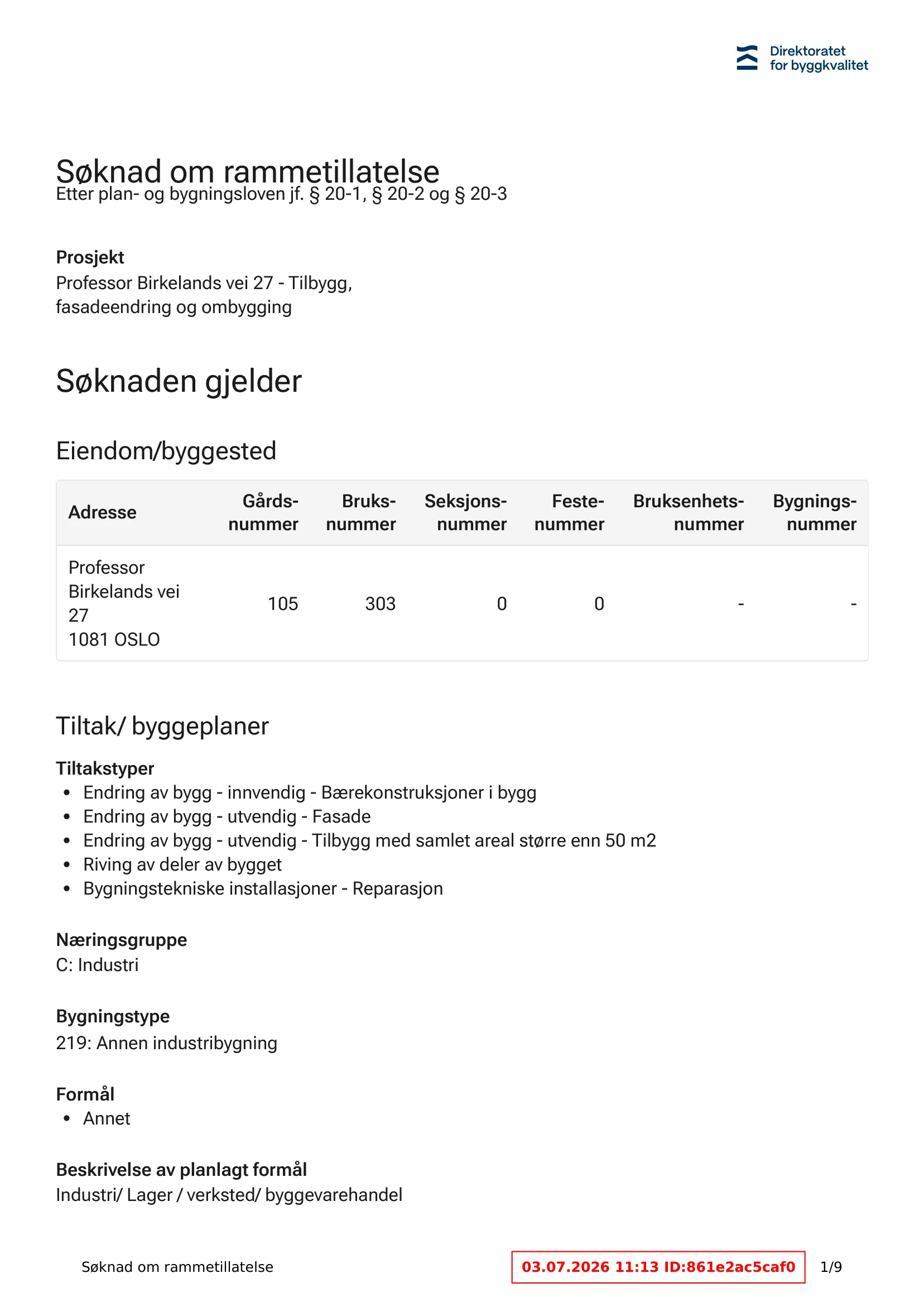 Søknad om rammetillatelse