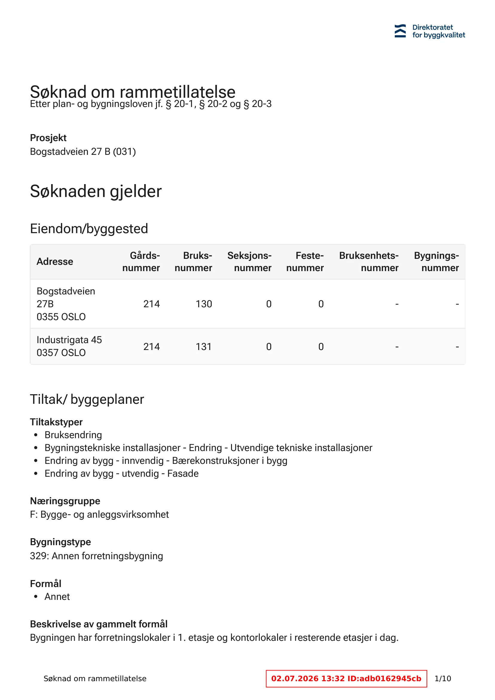 Søknad om rammetillatelse