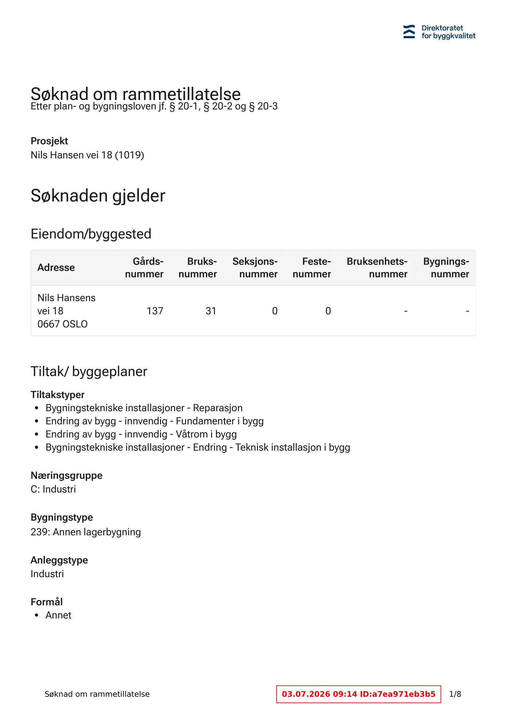 Søknad om rammetillatelse