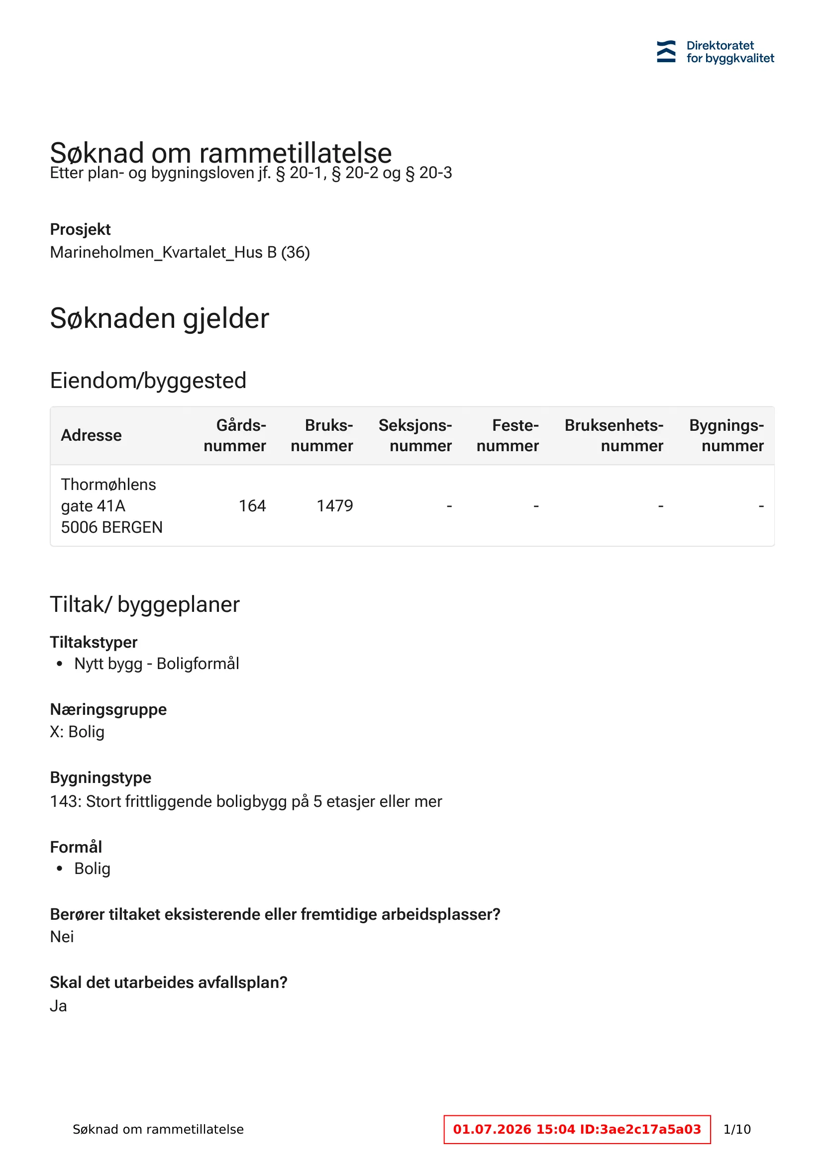 Søknad om rammetillatelse