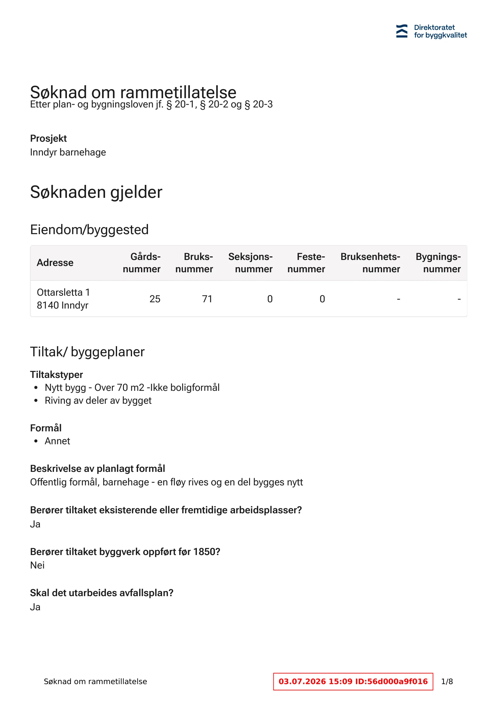 Søknad om rammetillatelse