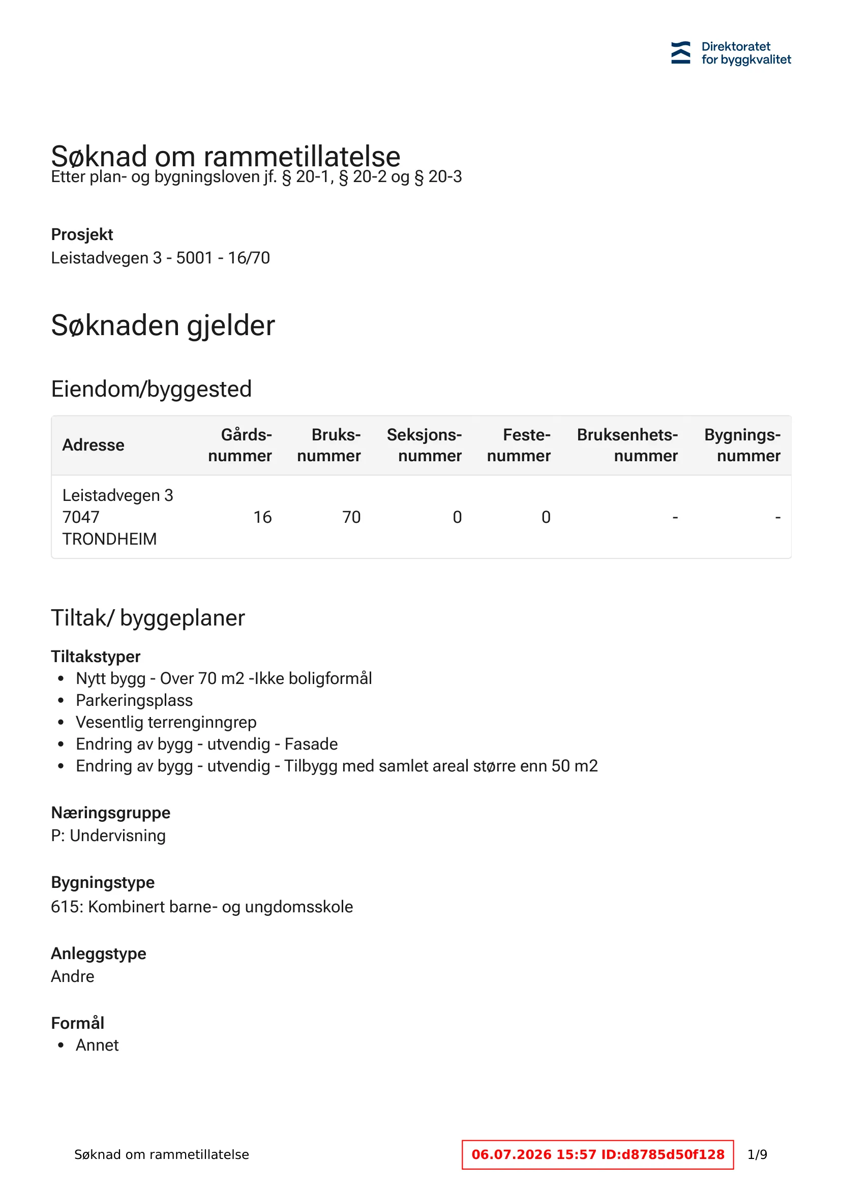 Søknad om rammetillatelse