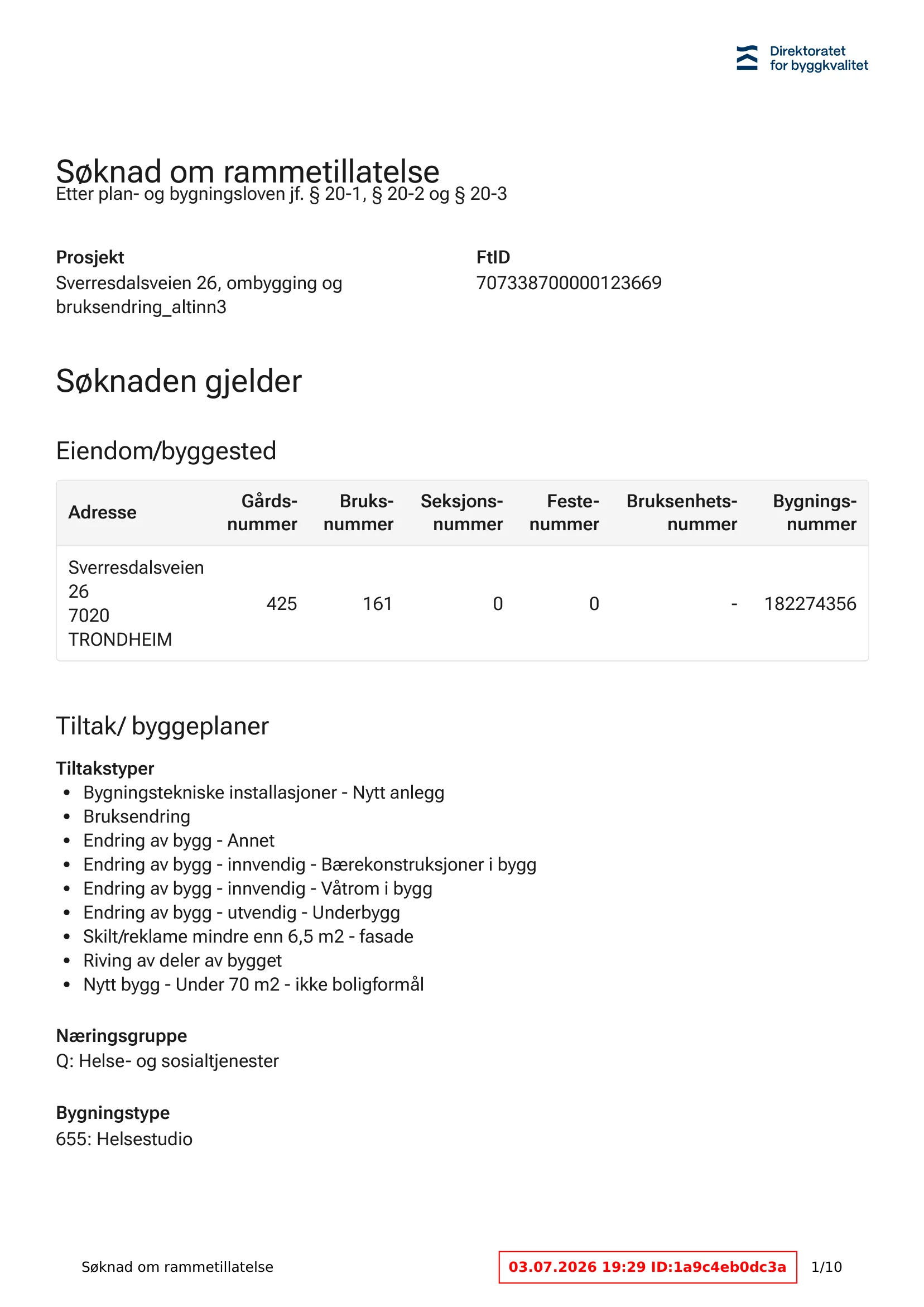 Søknad om rammetillatelse