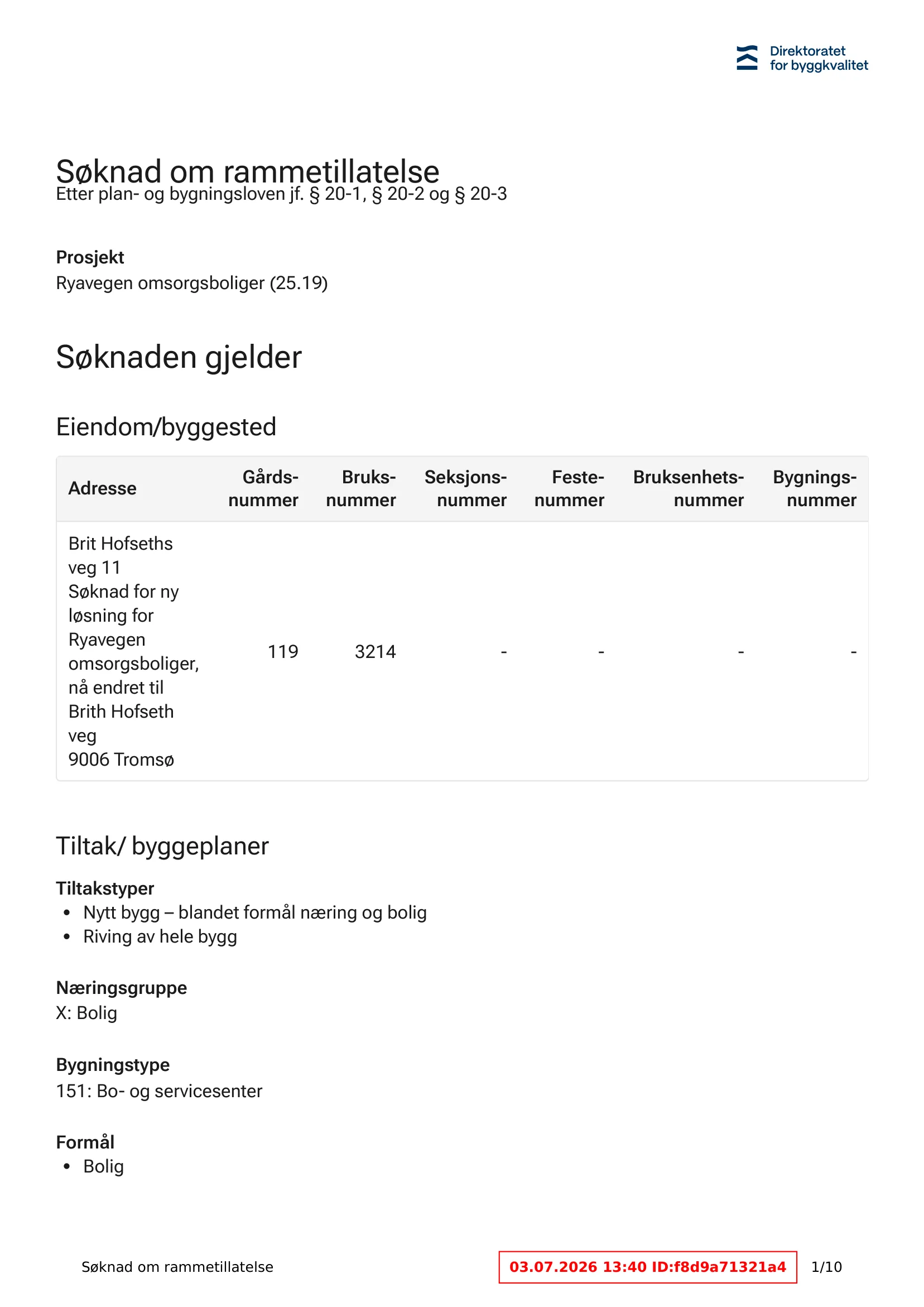 Søknad om rammetillatelse