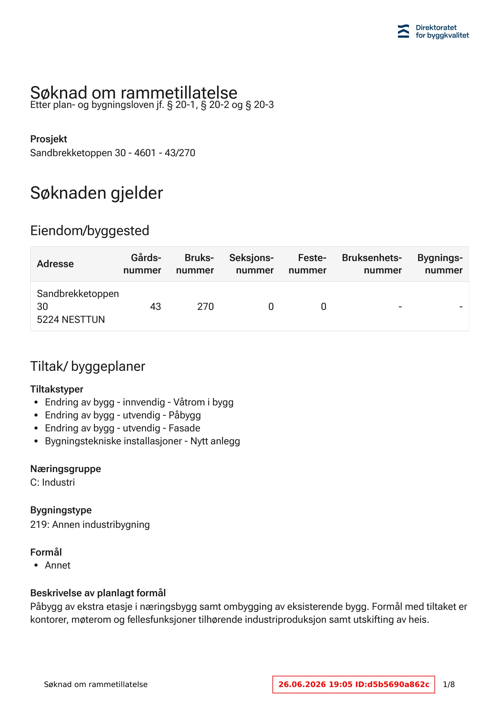 Søknad om rammetillatelse